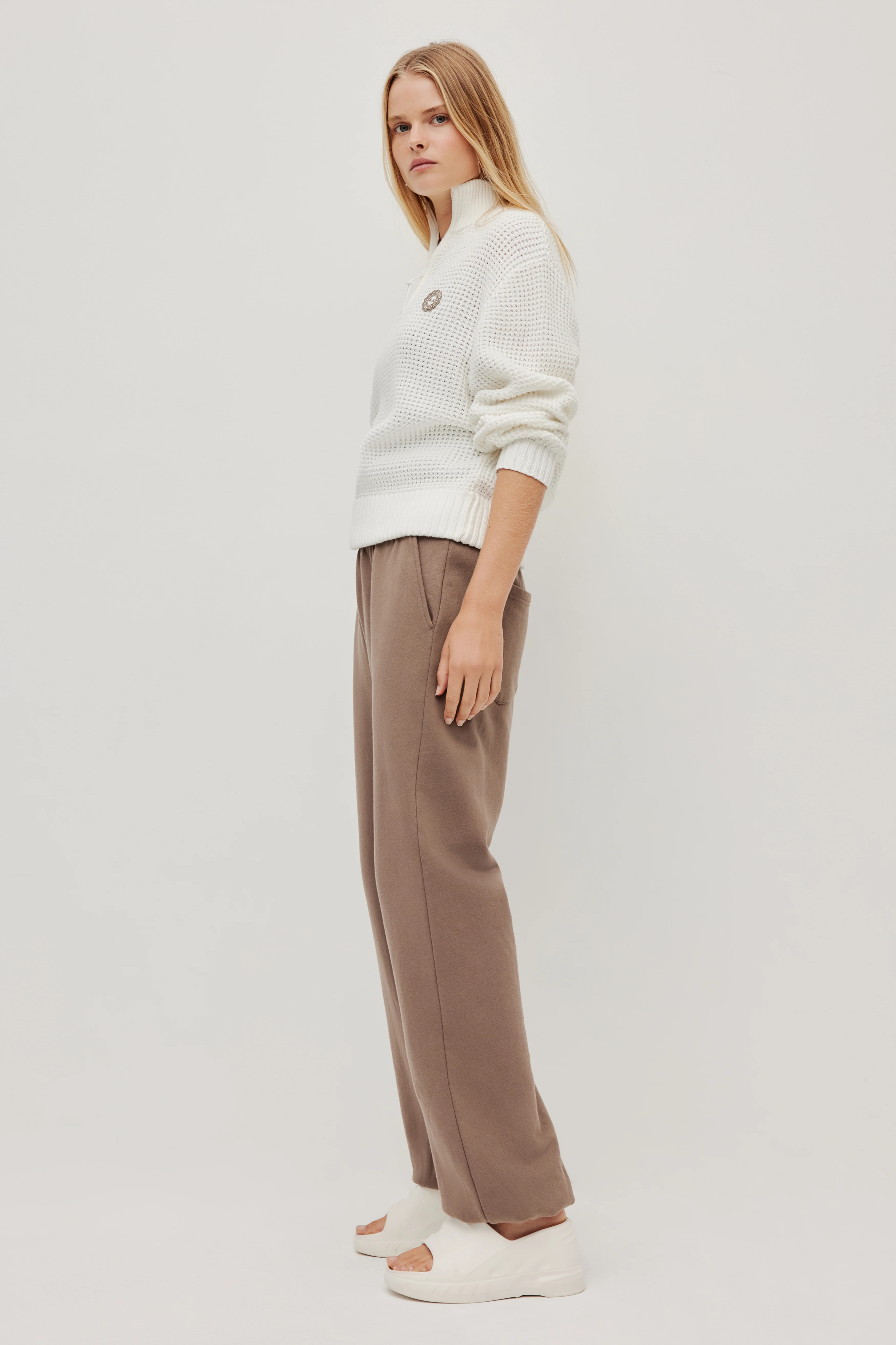 1/4 Zip Waffle Knit Jumper - Image 5