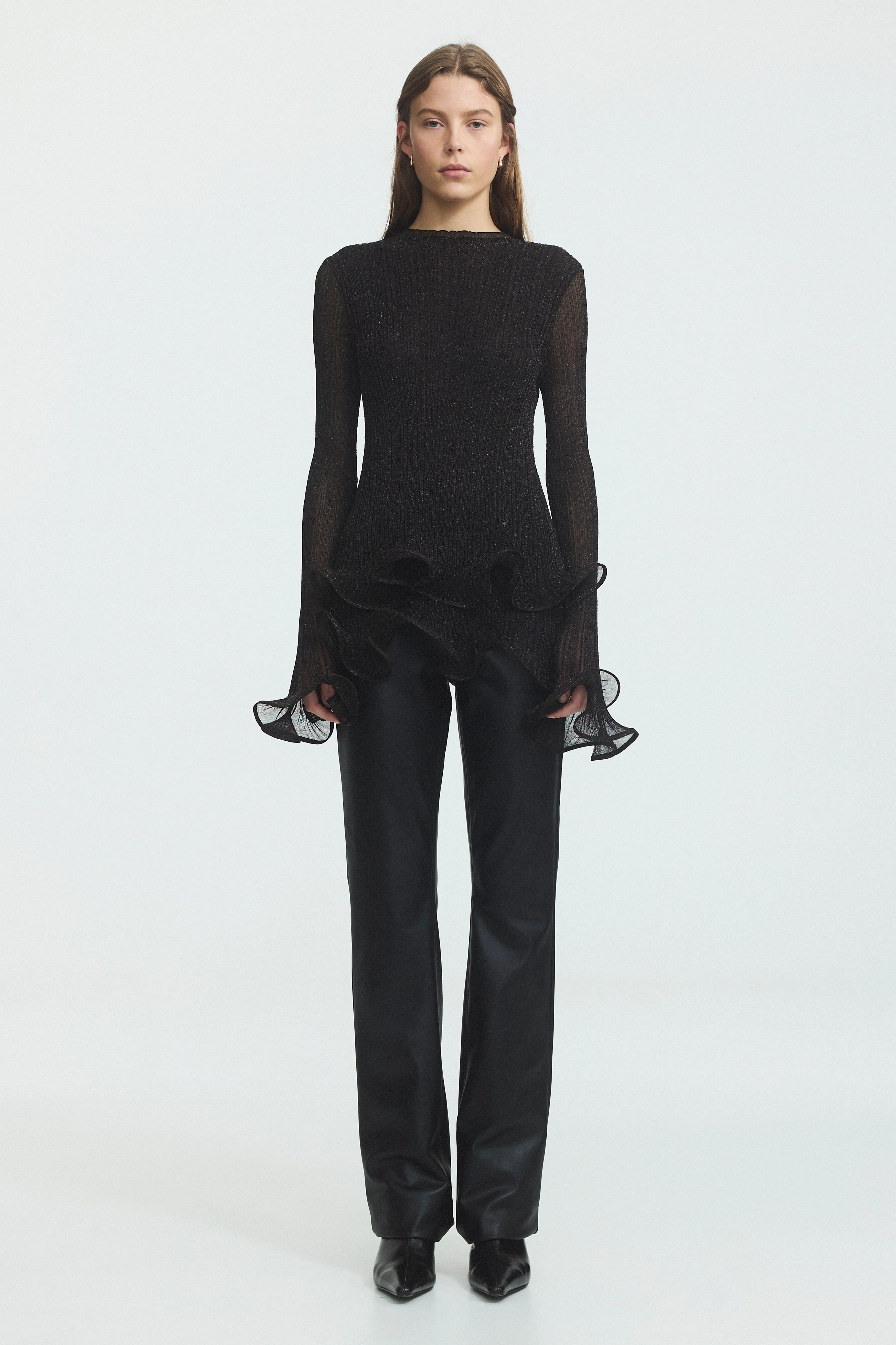 Agata Ruffle Knit Top