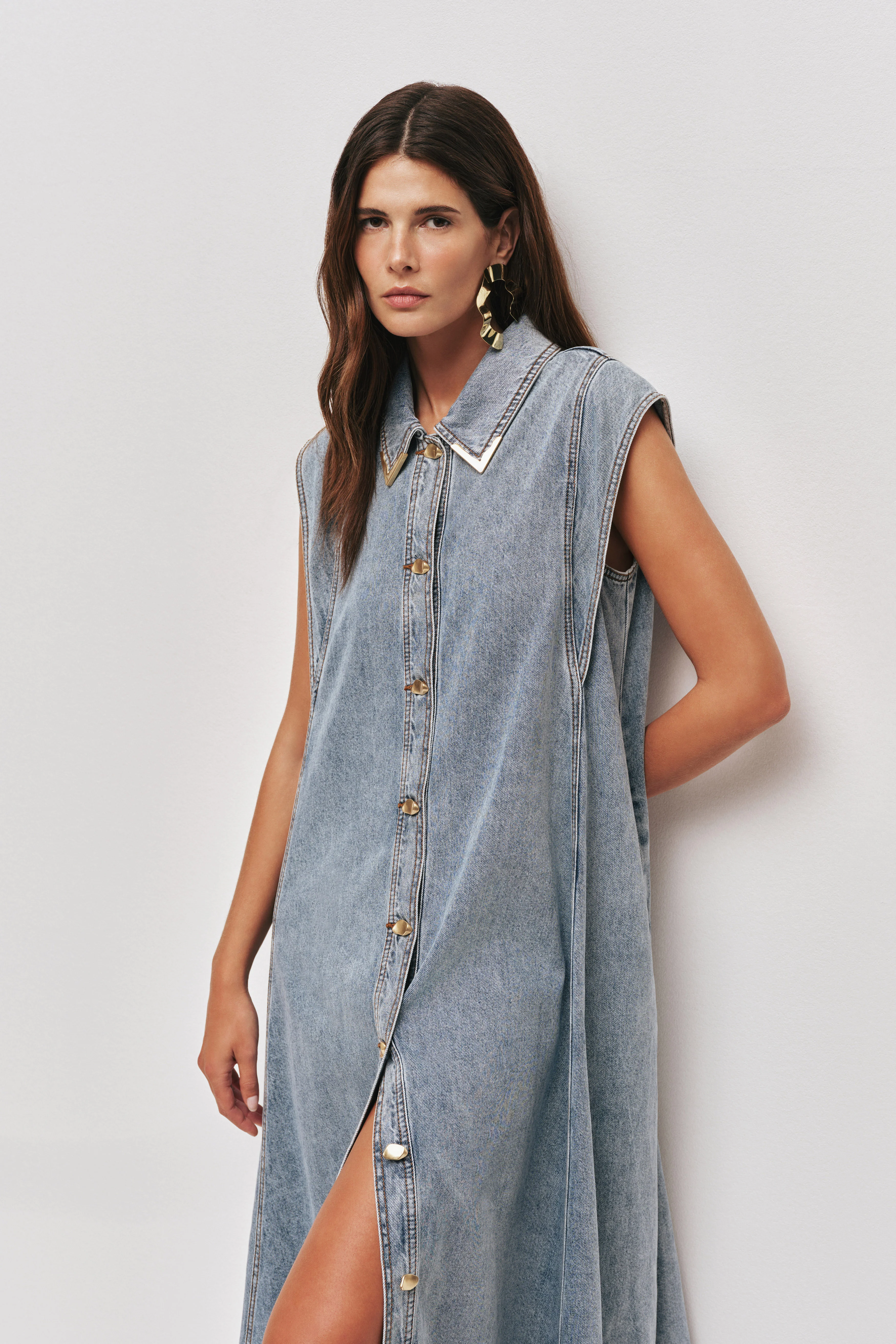 Amara Denim Maxi Dress - Image 3