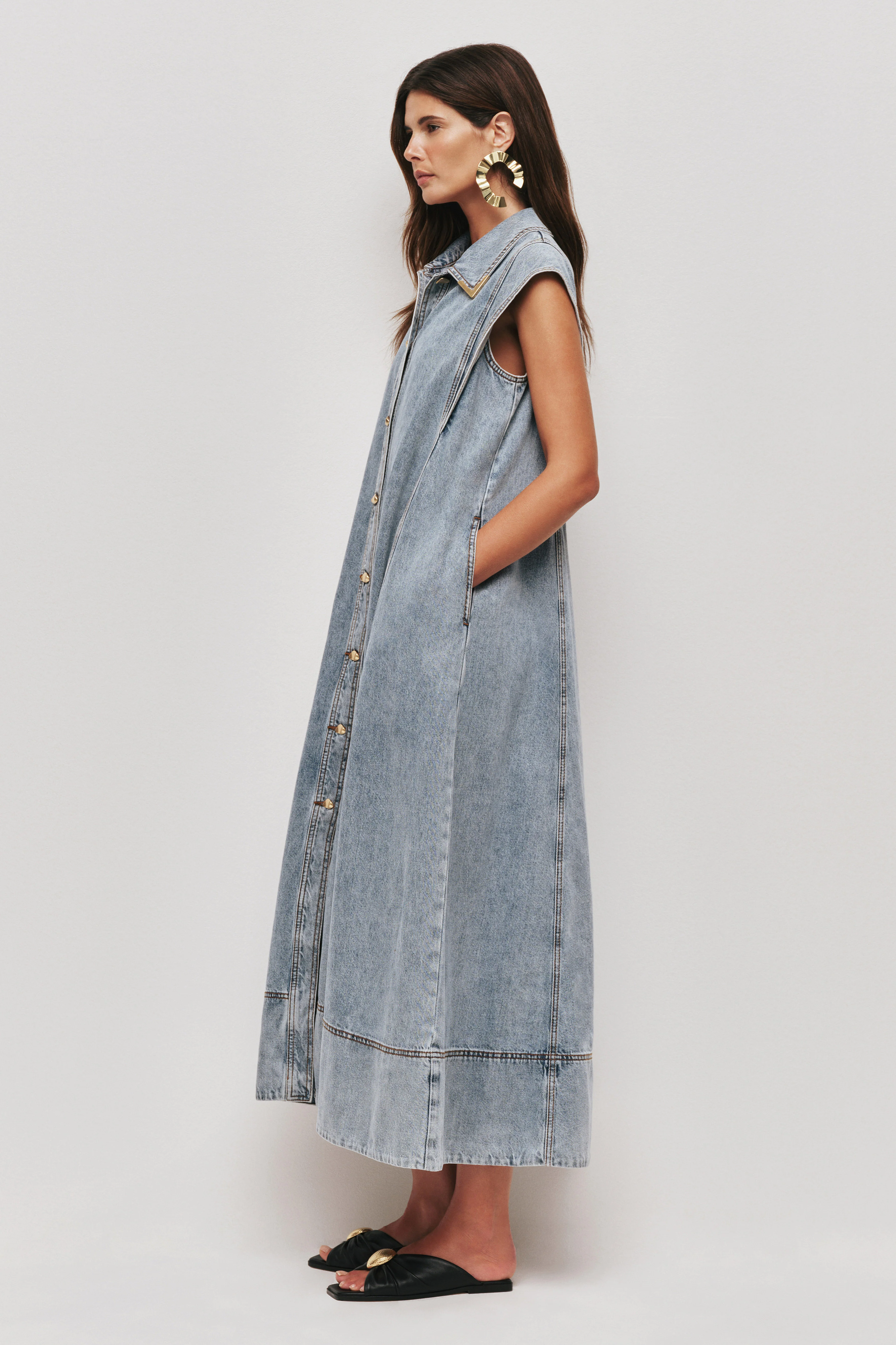 Amara Denim Maxi Dress - Image 4