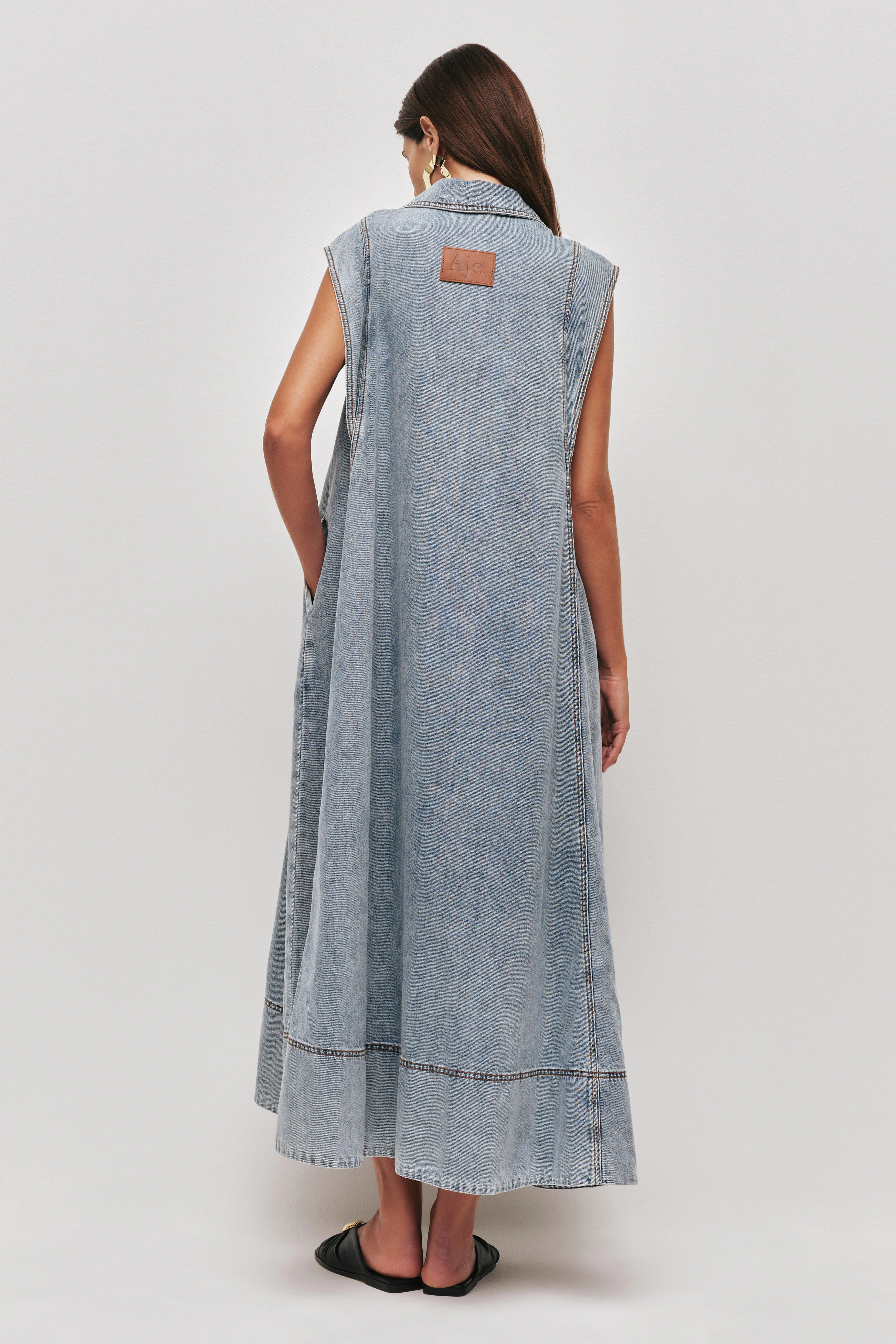 Amara Denim Maxi Dress - Image 6