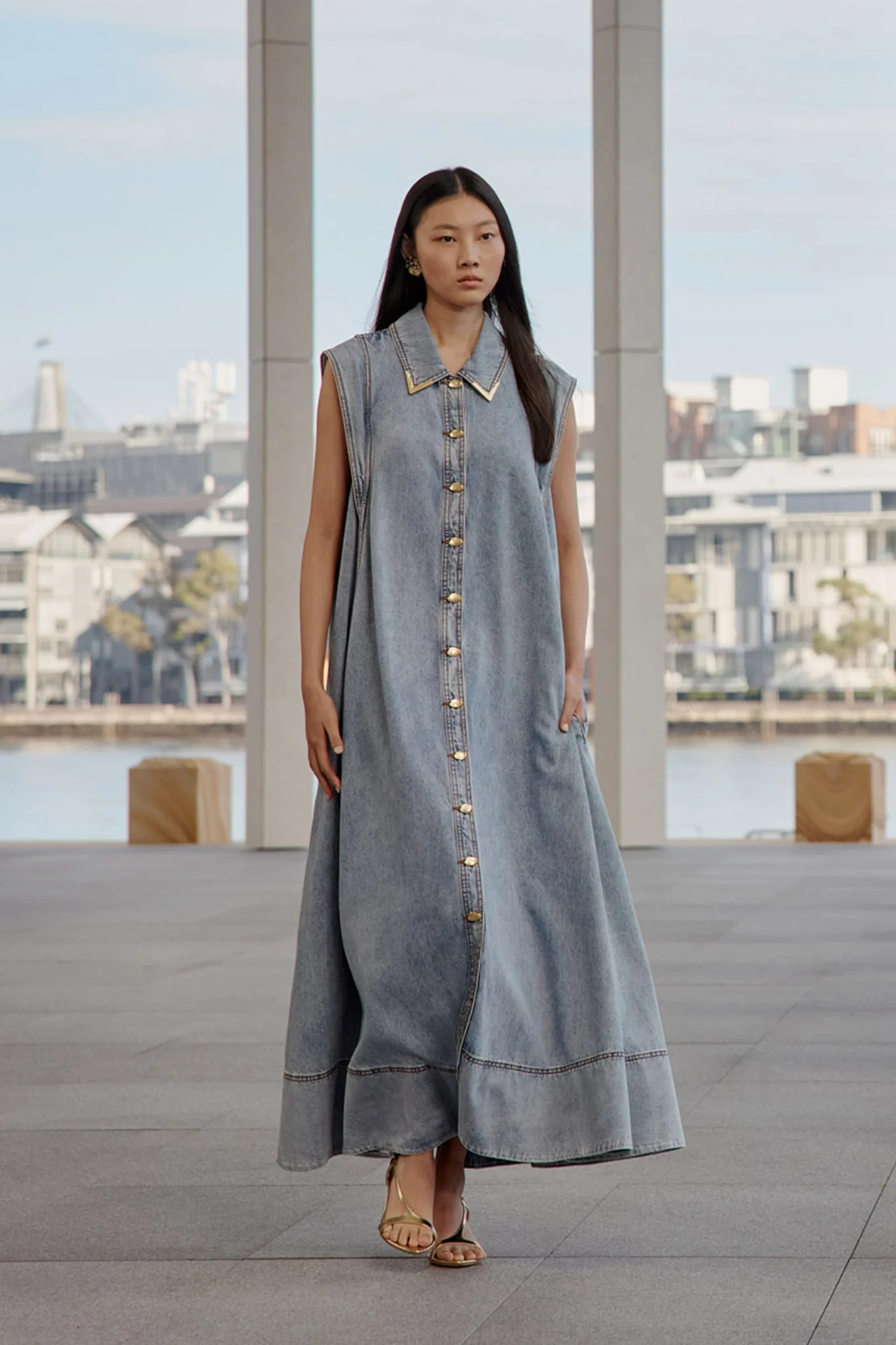 Amara Denim Maxi Dress - Image 8