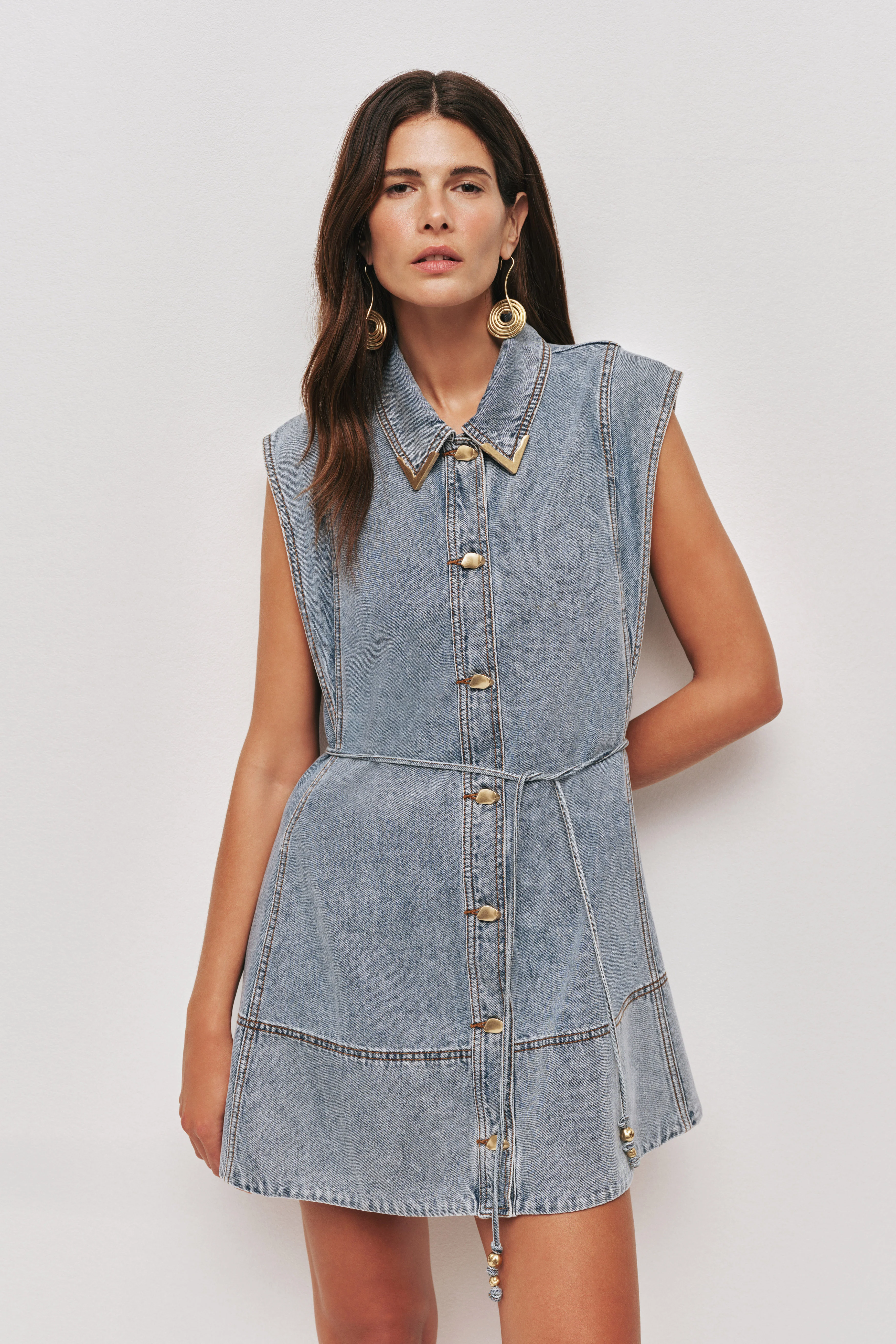 Amara Denim Mini Dress - Image 3