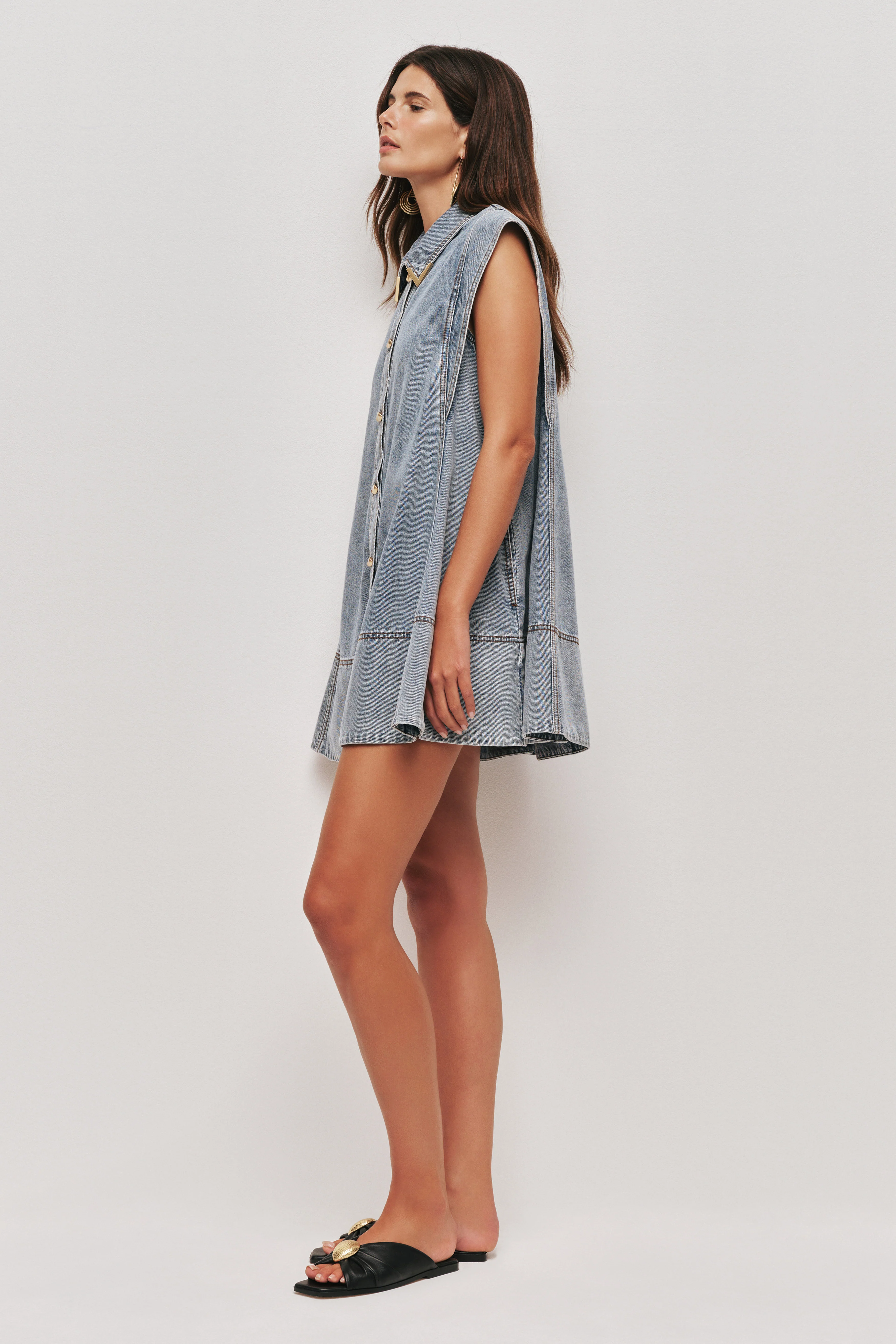 Amara Denim Mini Dress - Image 4