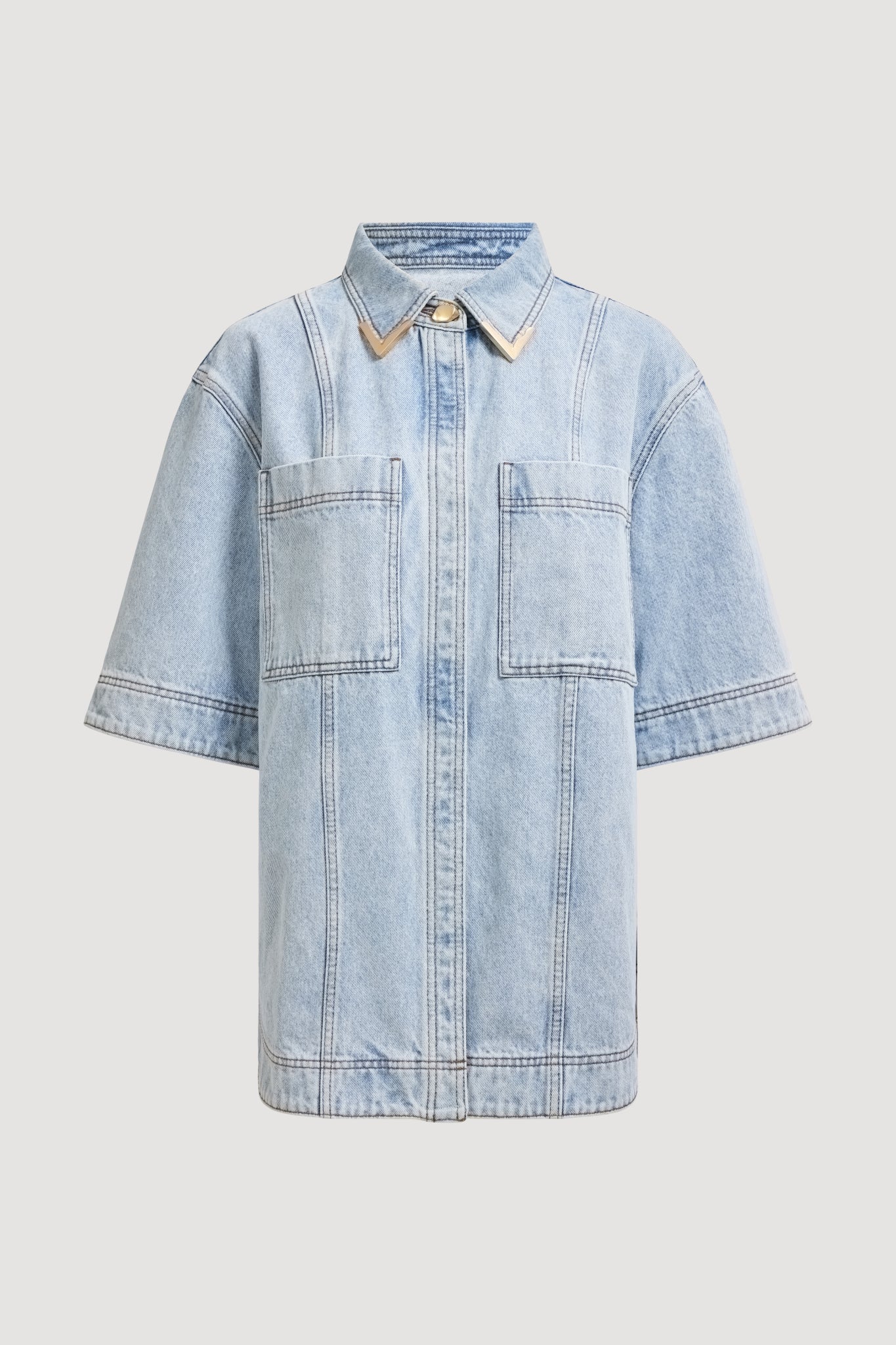 Amie Denim Ss Shirt - Image 2