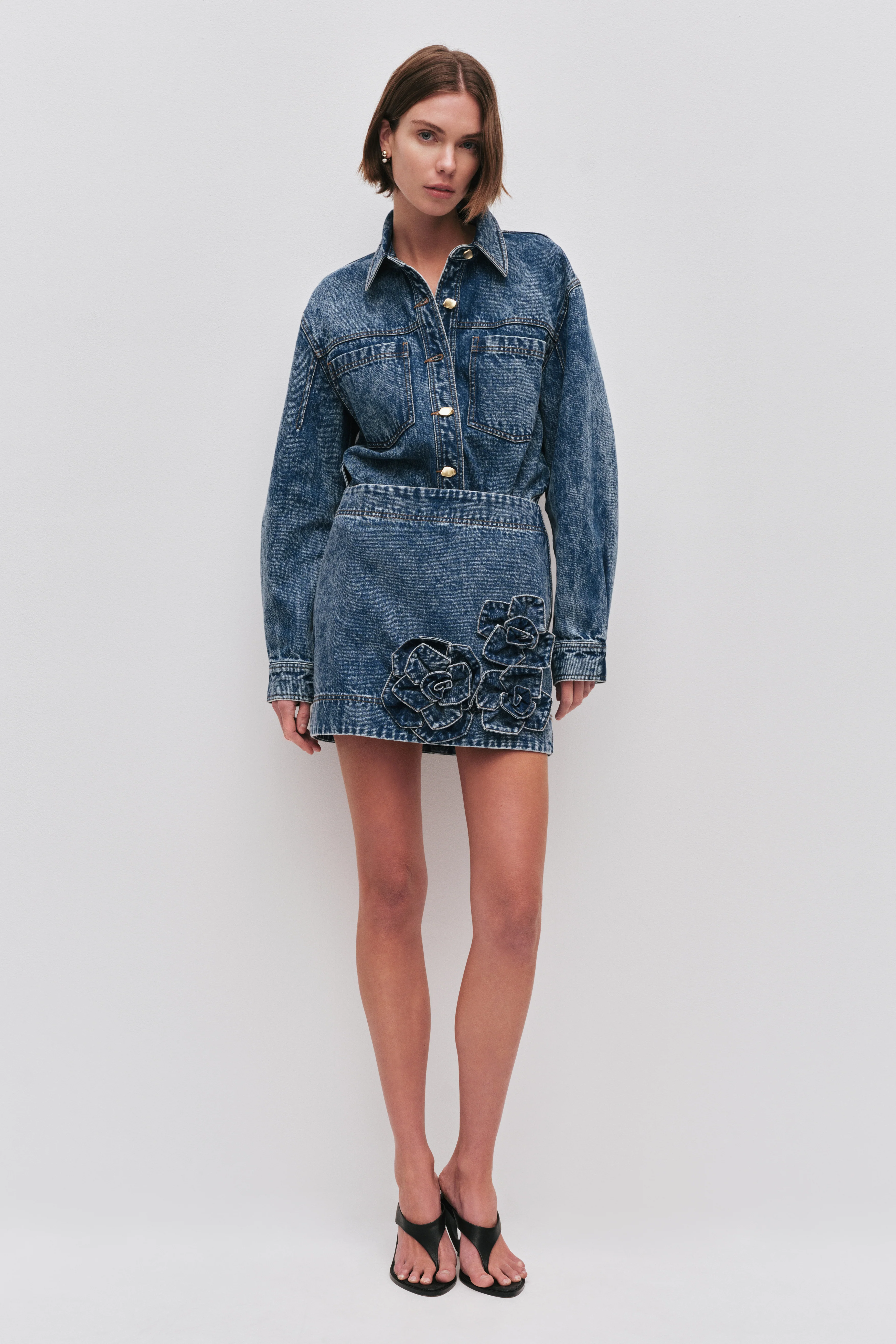 Angelina Denim Mini Skirt - Image 10