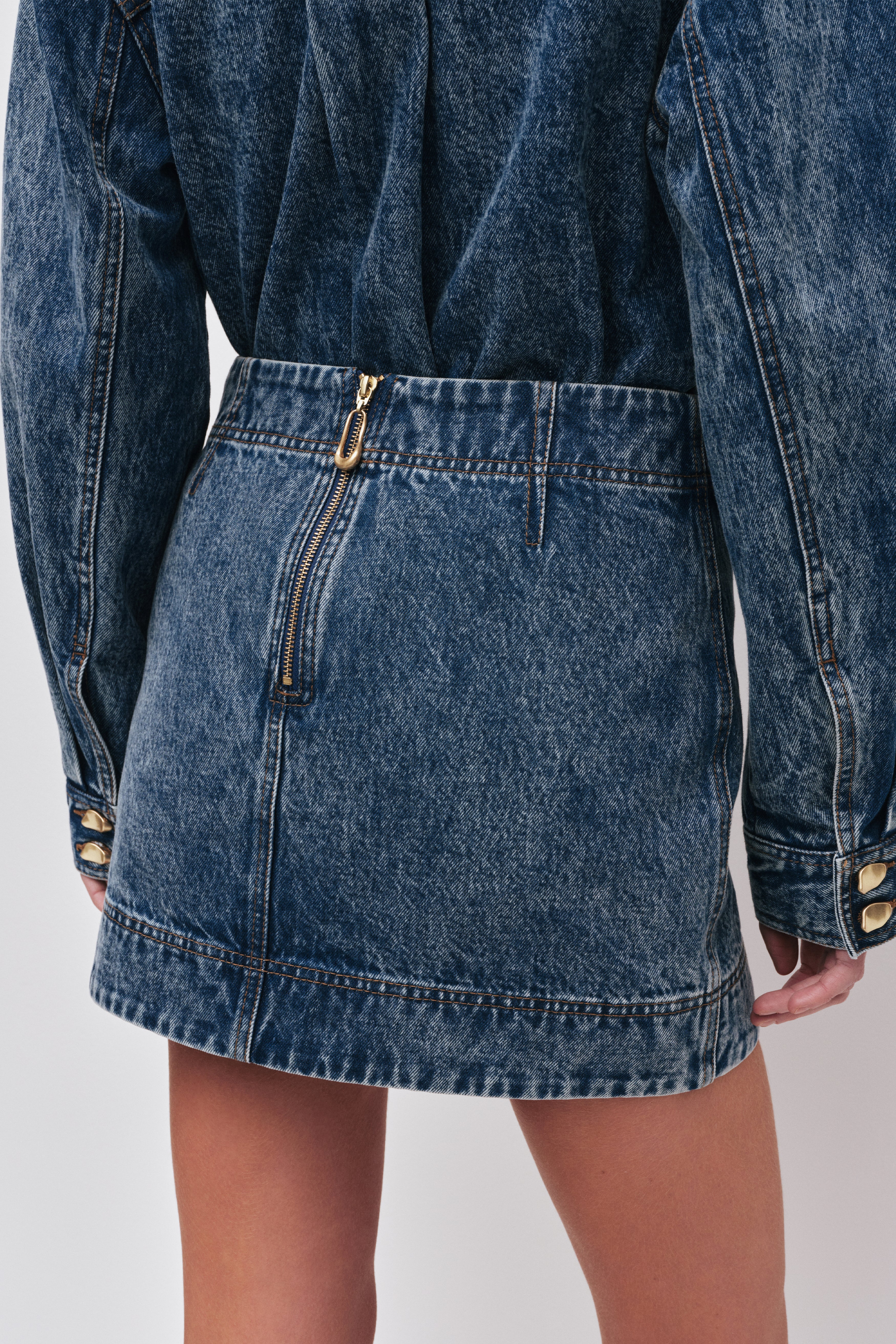 Angelina Denim Mini Skirt - Image 11