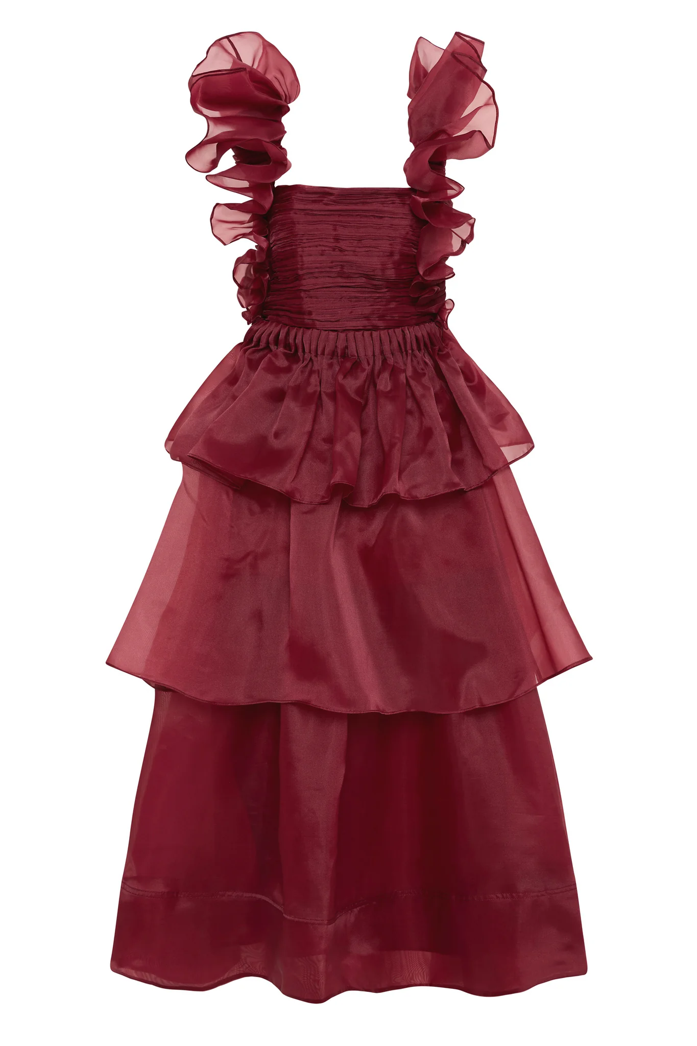 Asra Pleated Frill Midi Dress - Image 2