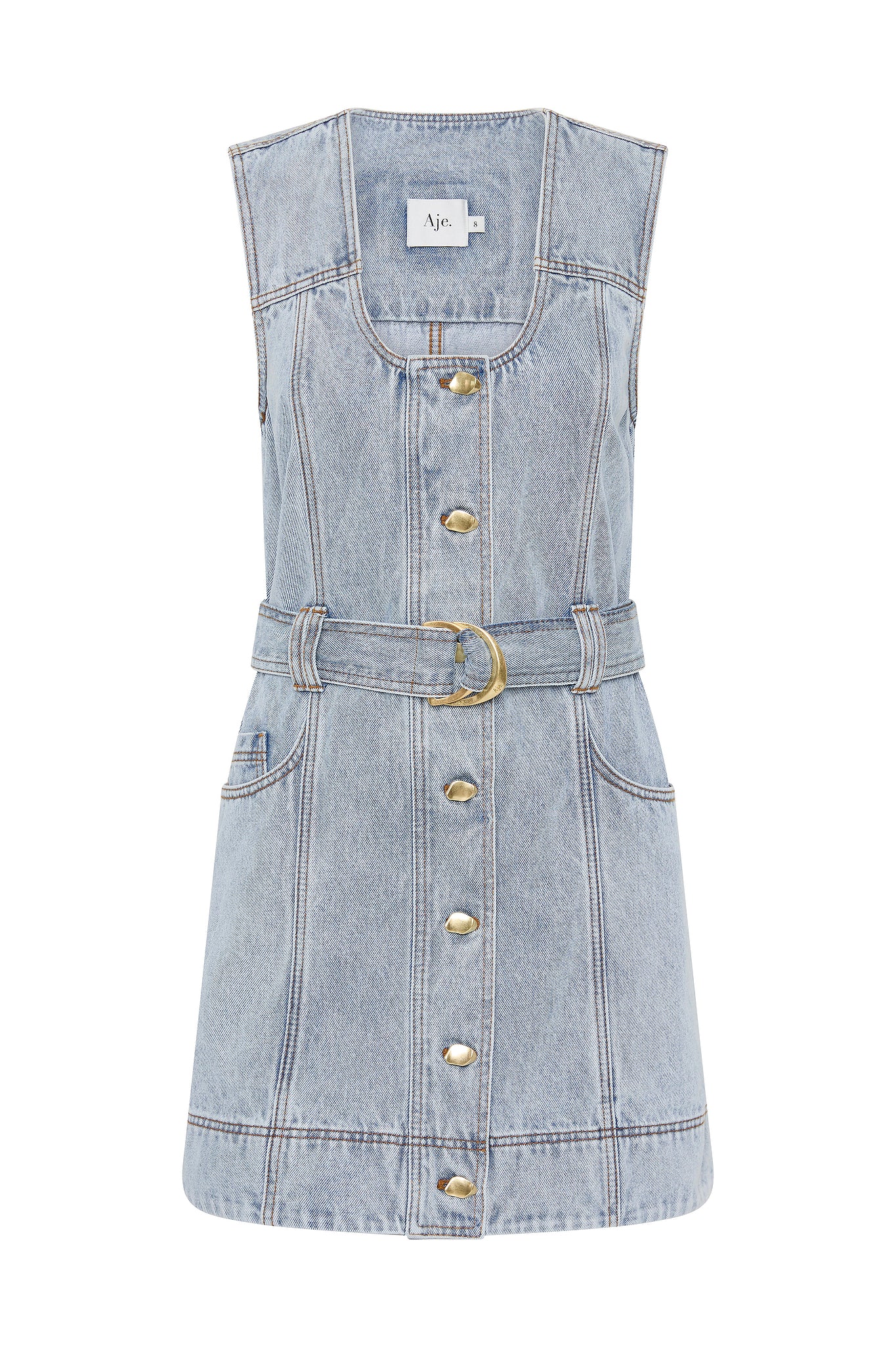 Aura Denim Mini Dress - Image 2