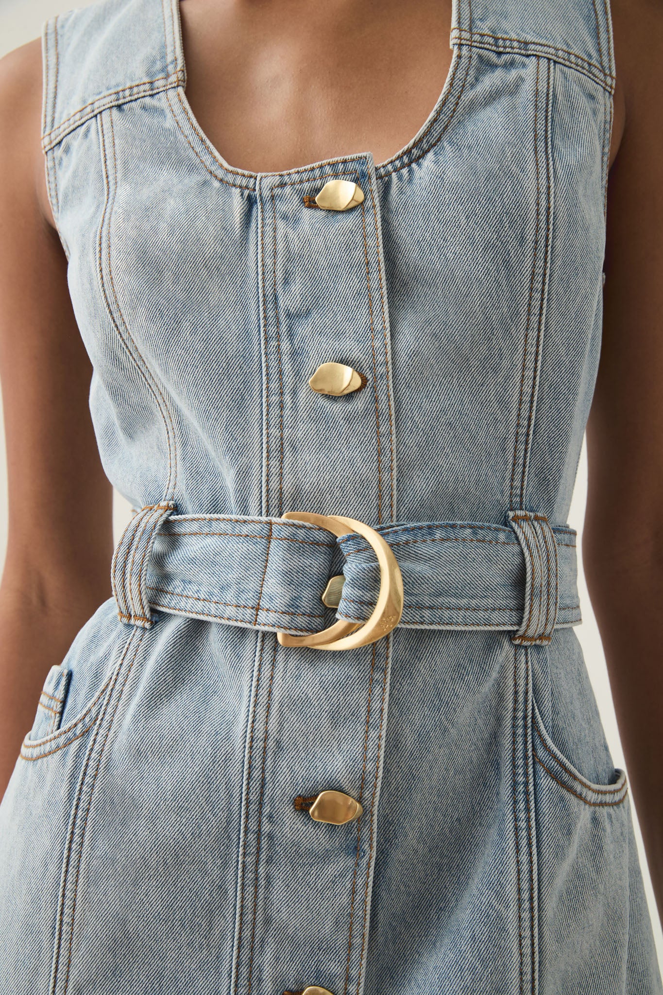 Aura Denim Mini Dress - Image 4