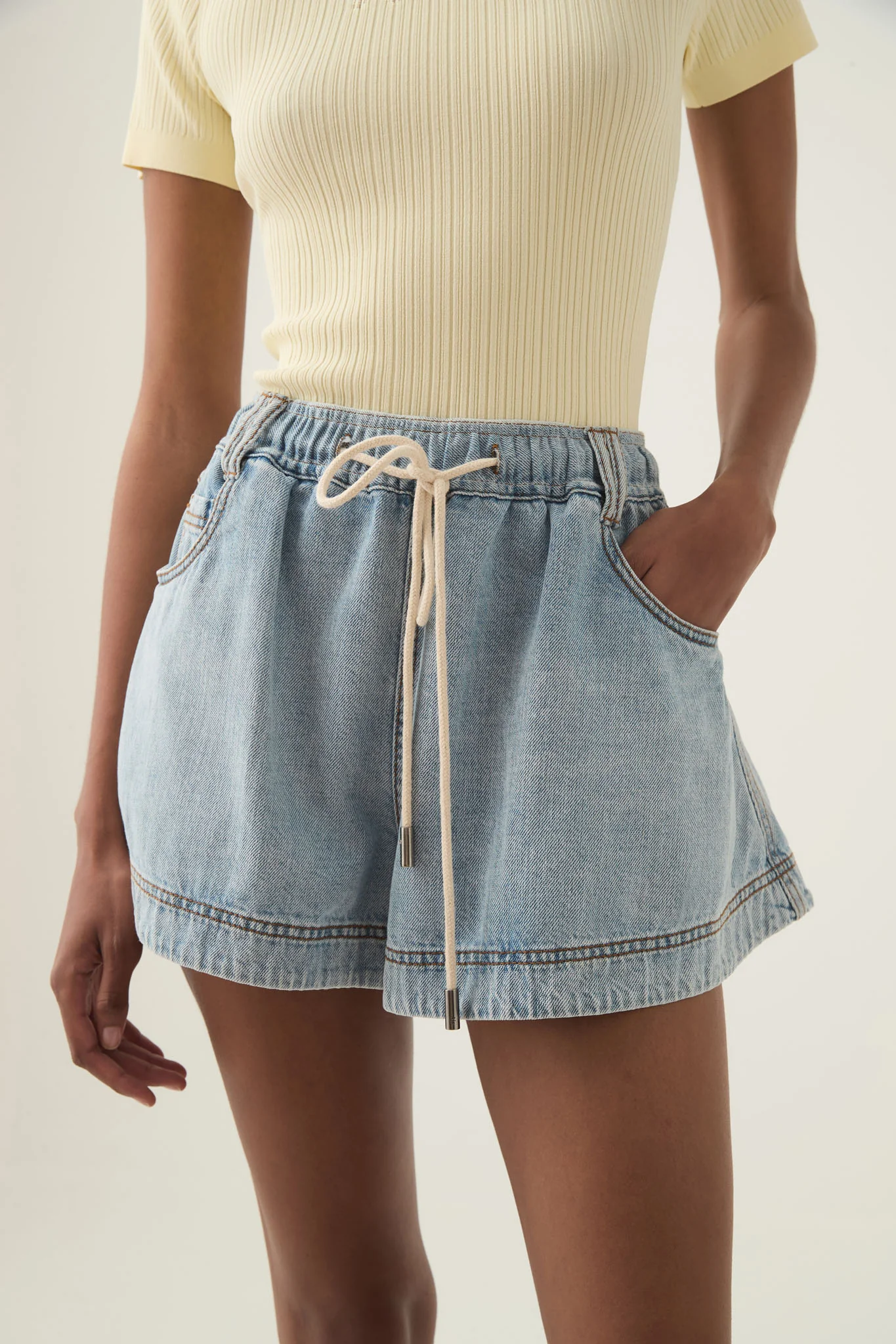 Aura Flared Denim Short - Image 3