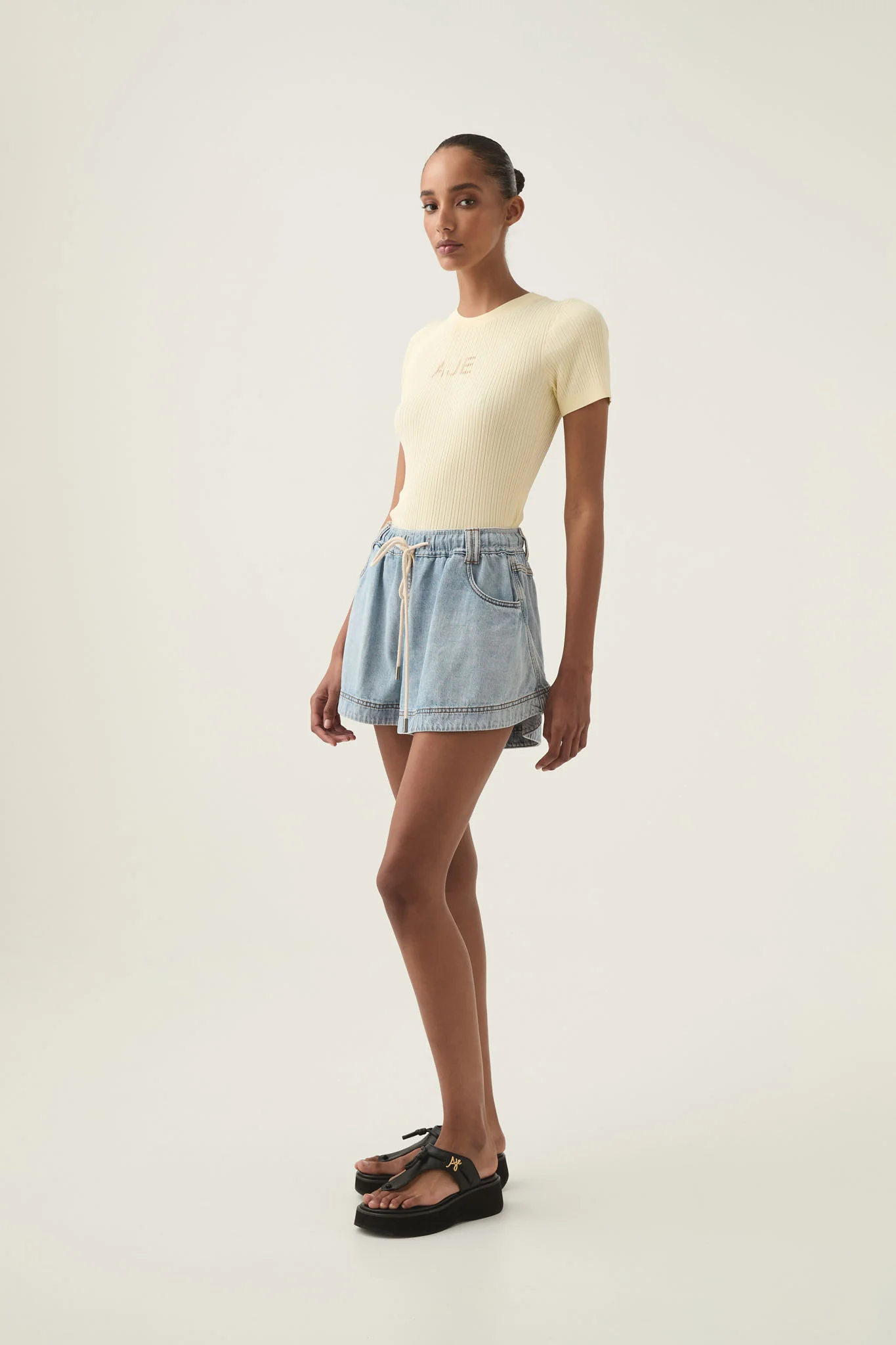 Aura Flared Denim Short - Image 4