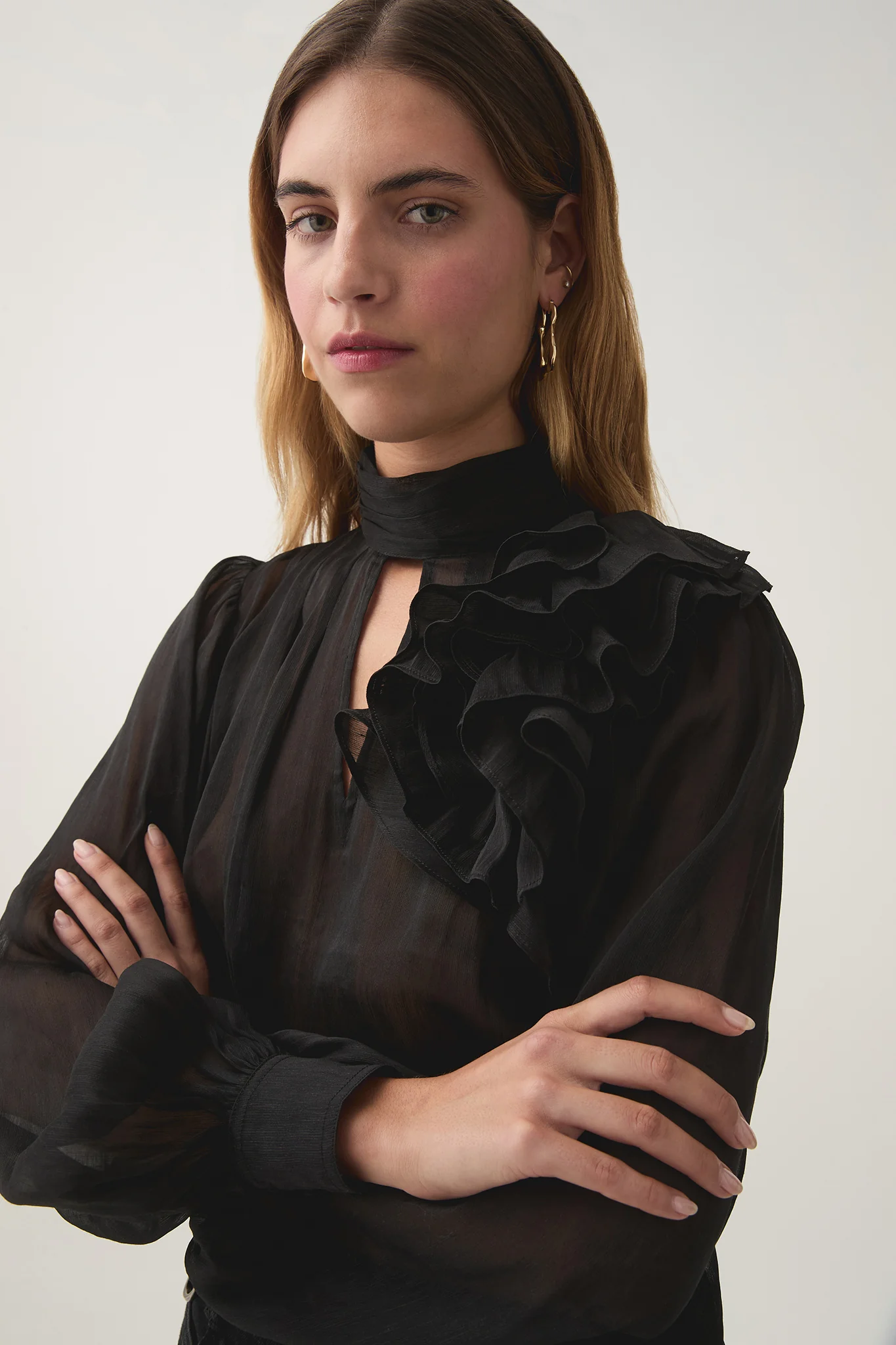 Aura Frilled Tie Blouse - Image 5
