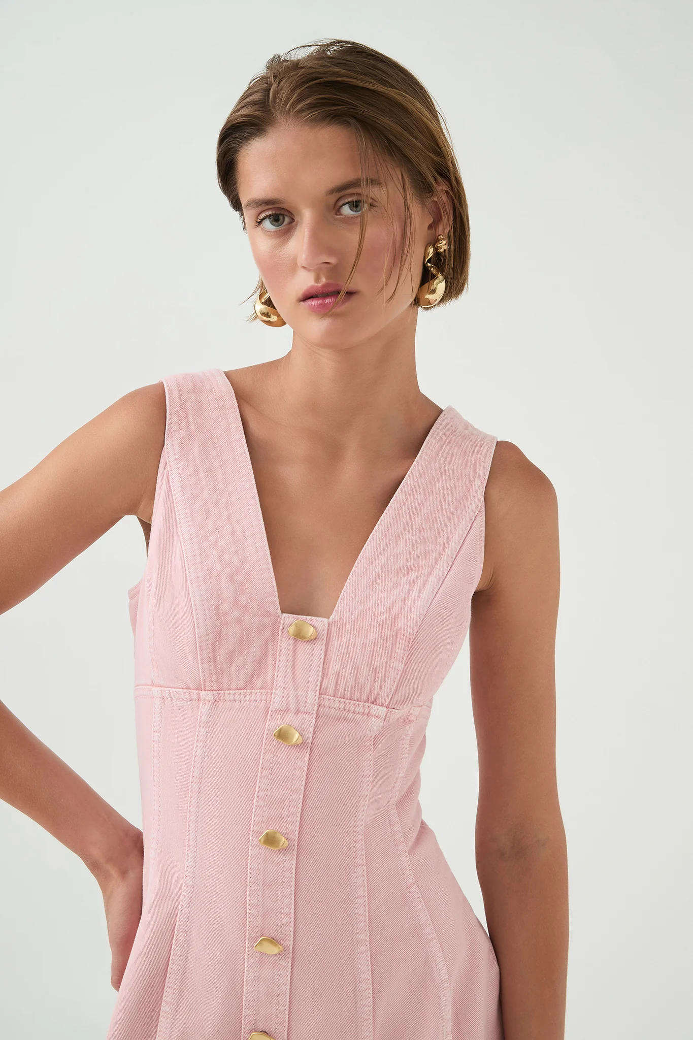 Ayden Denim Mini Dress - Image 5