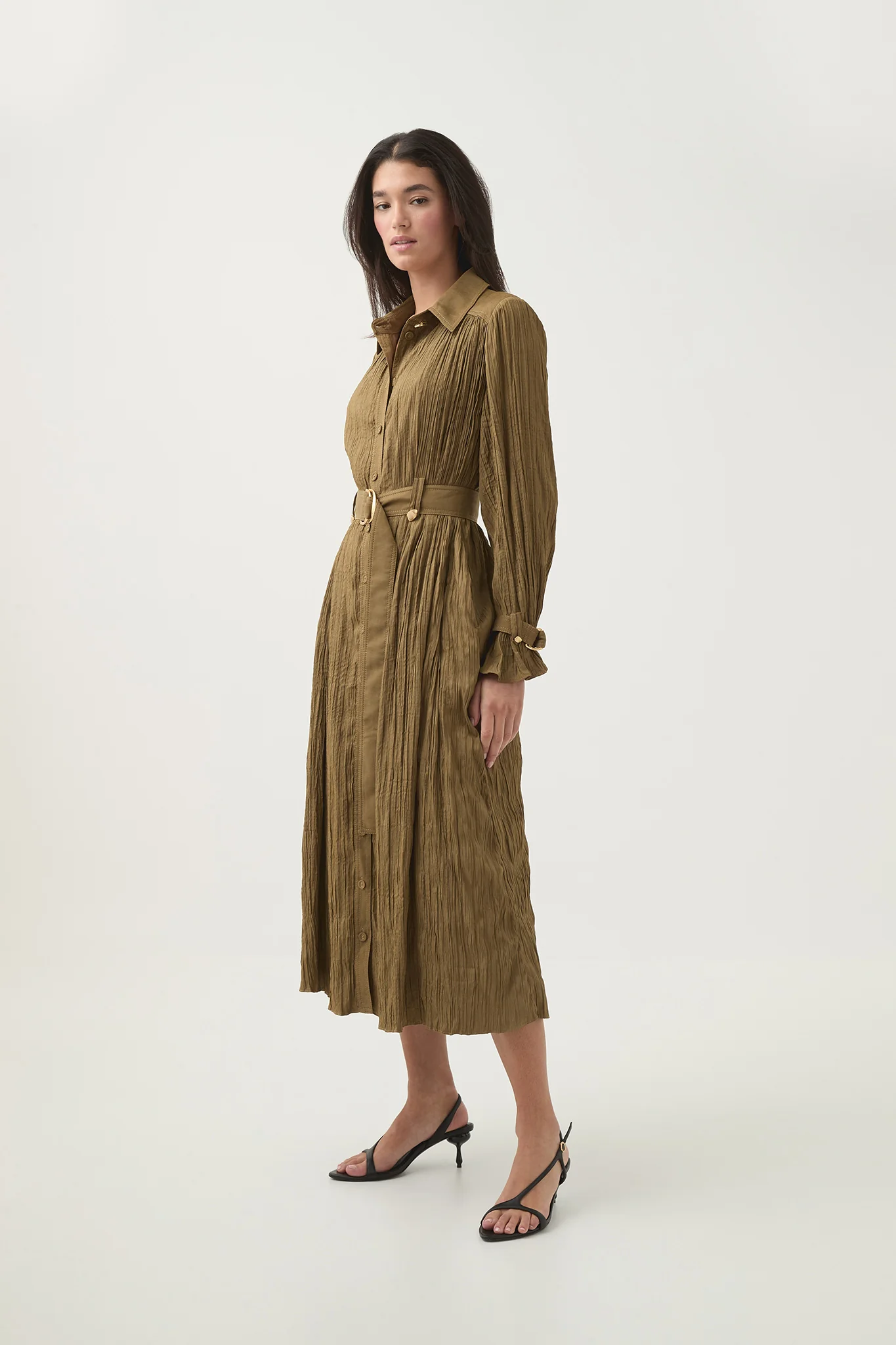 Bays Crushed Pleat Midi Dress - Image 3