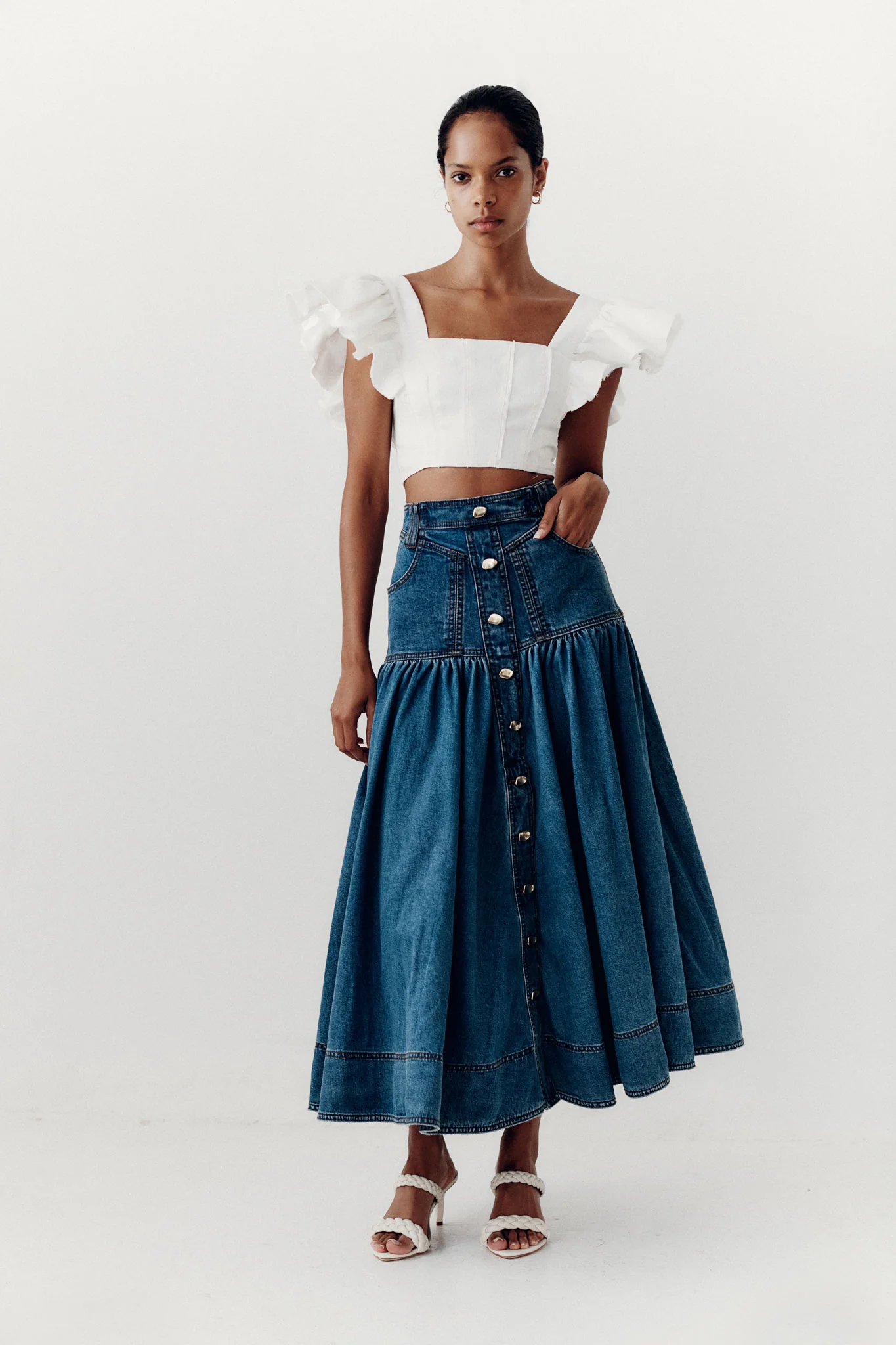 Belmond Denim Midi Skirt - Image 7
