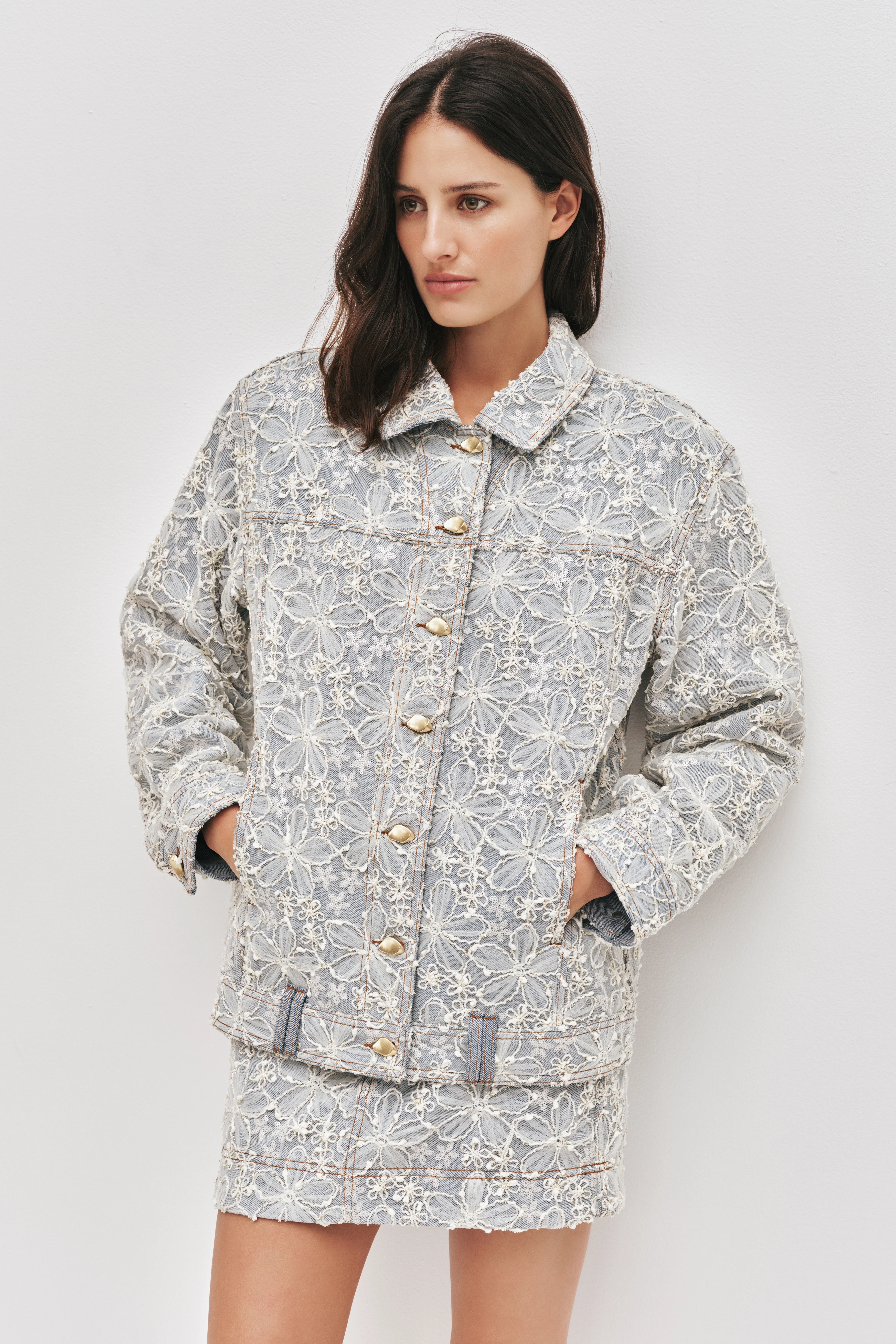Bloom Lace Denim Jacket - Image 3