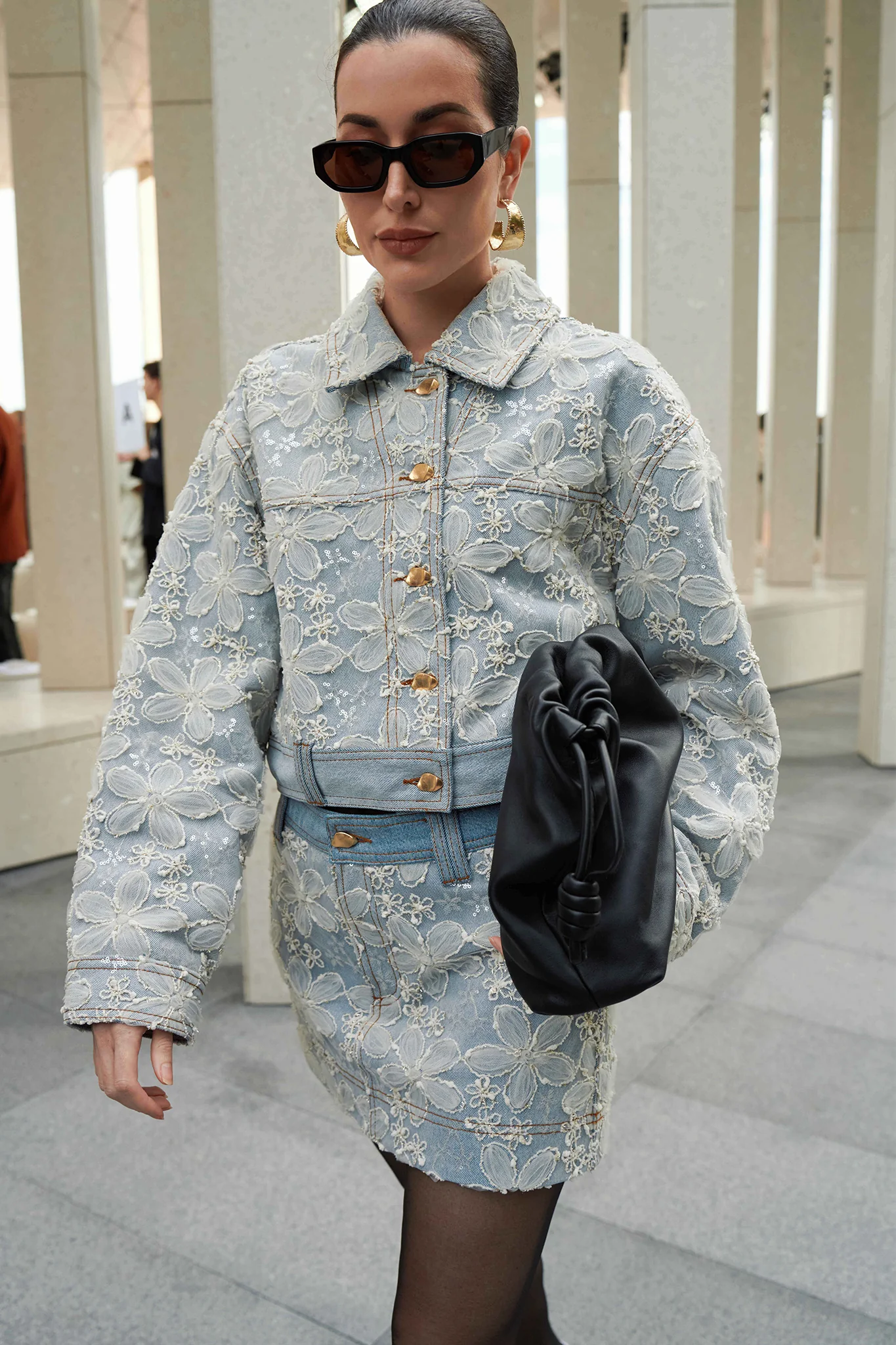 Bloom Lace Denim Skirt - Image 10