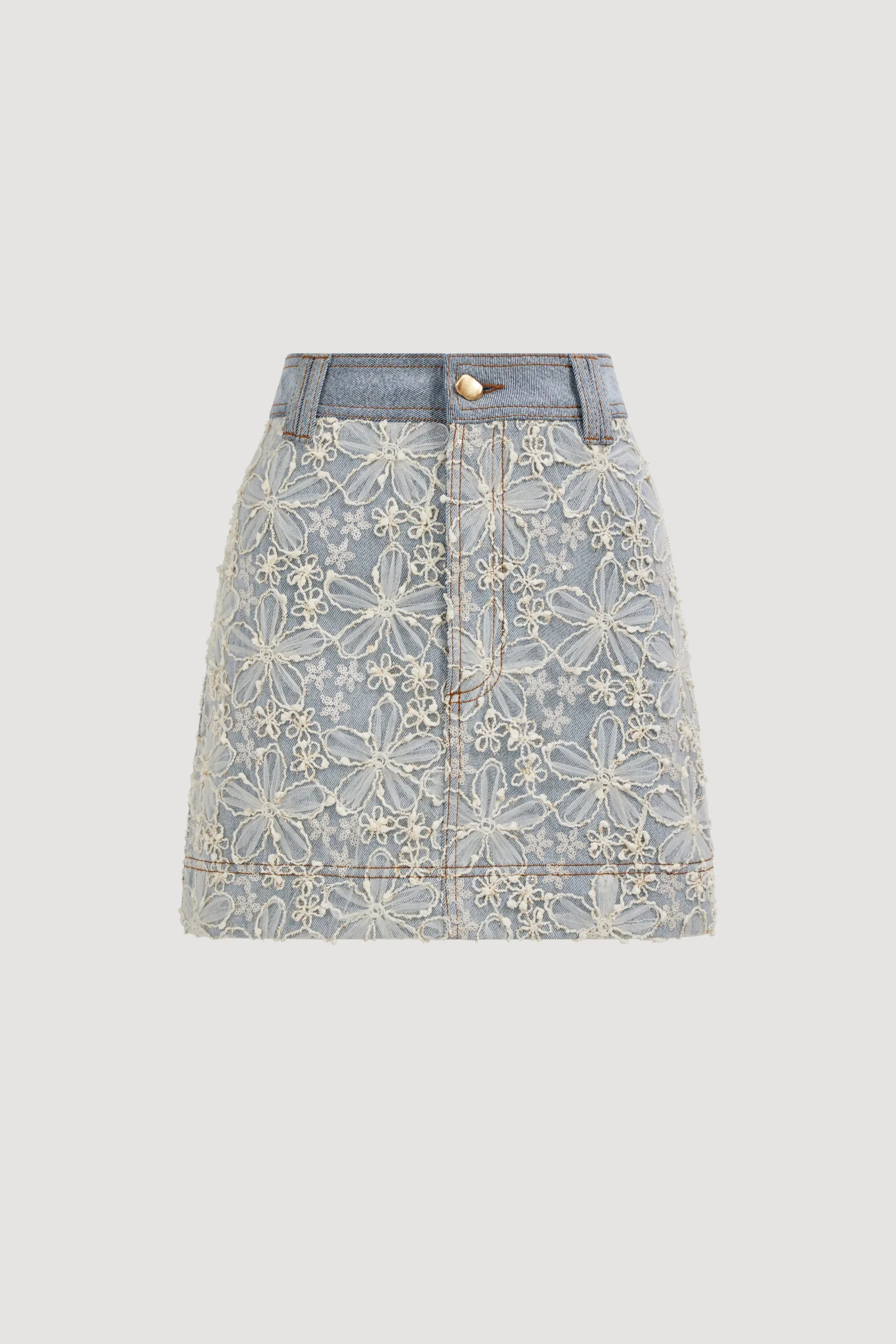 Bloom Lace Denim Skirt - Image 2