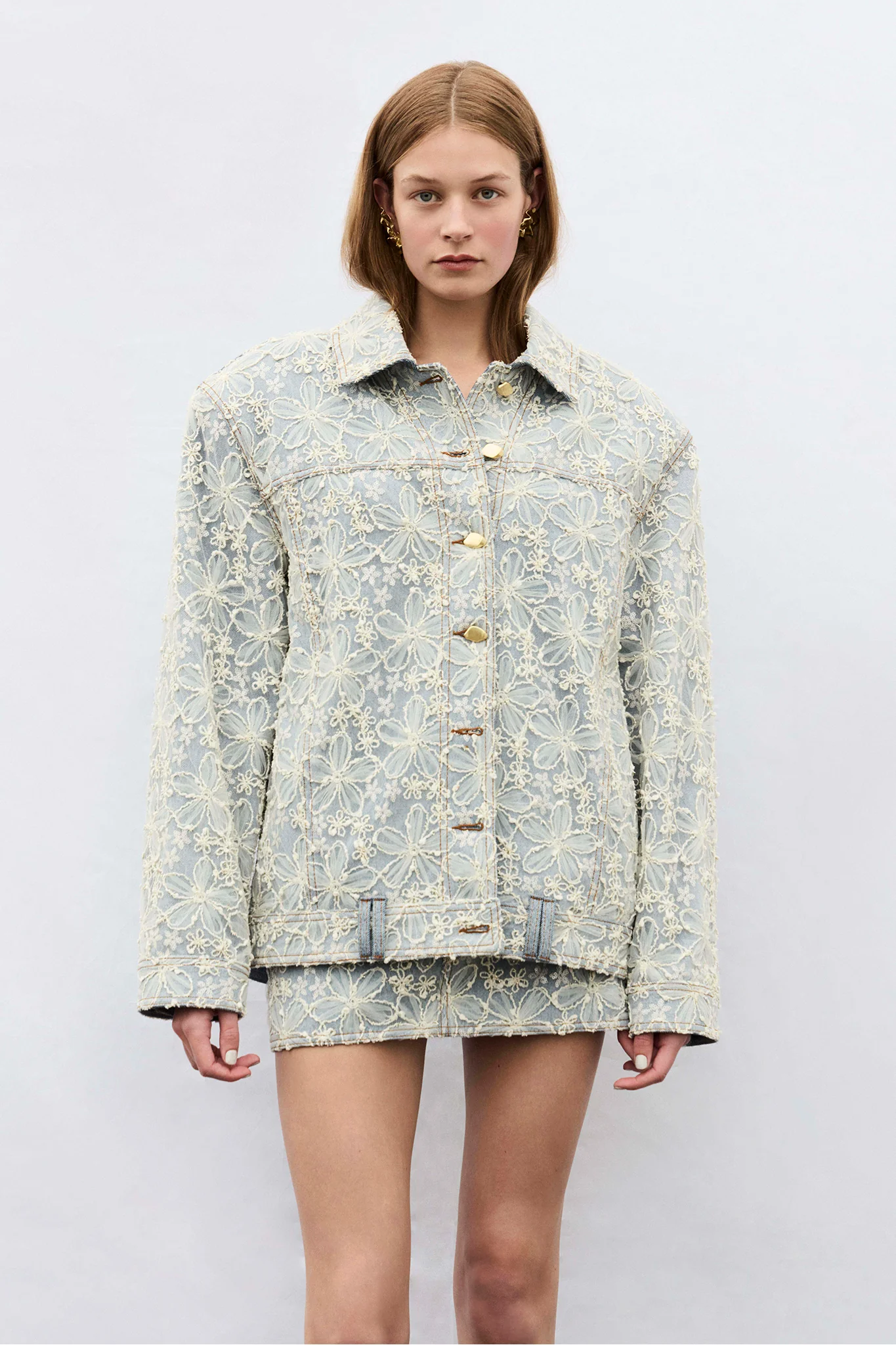Bloom Lace Denim Skirt - Image 8