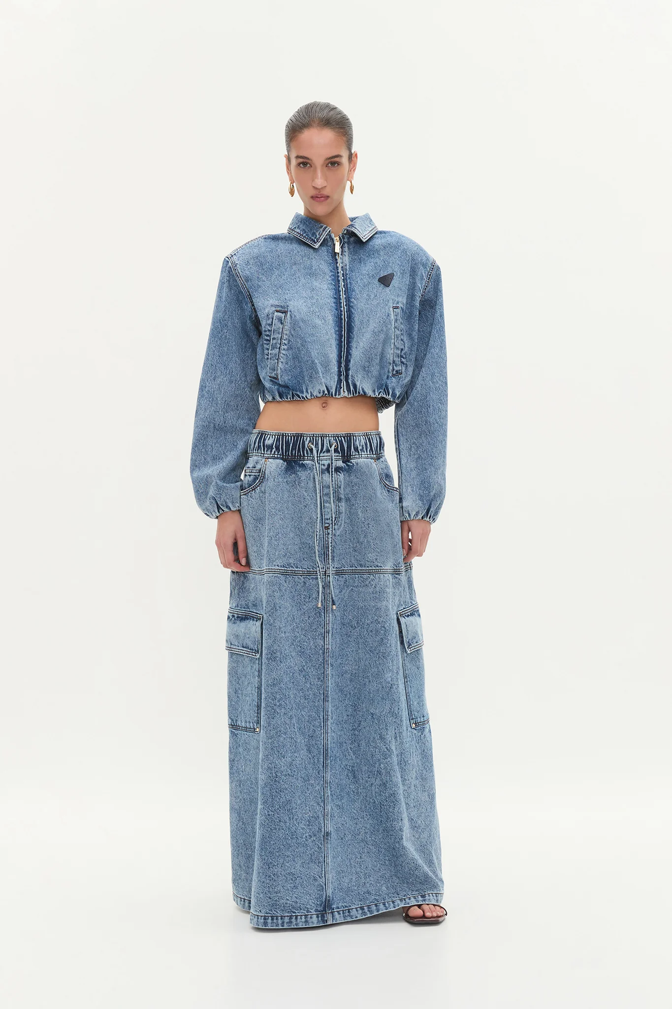Blues Denim Cargo Bomber - Image 2
