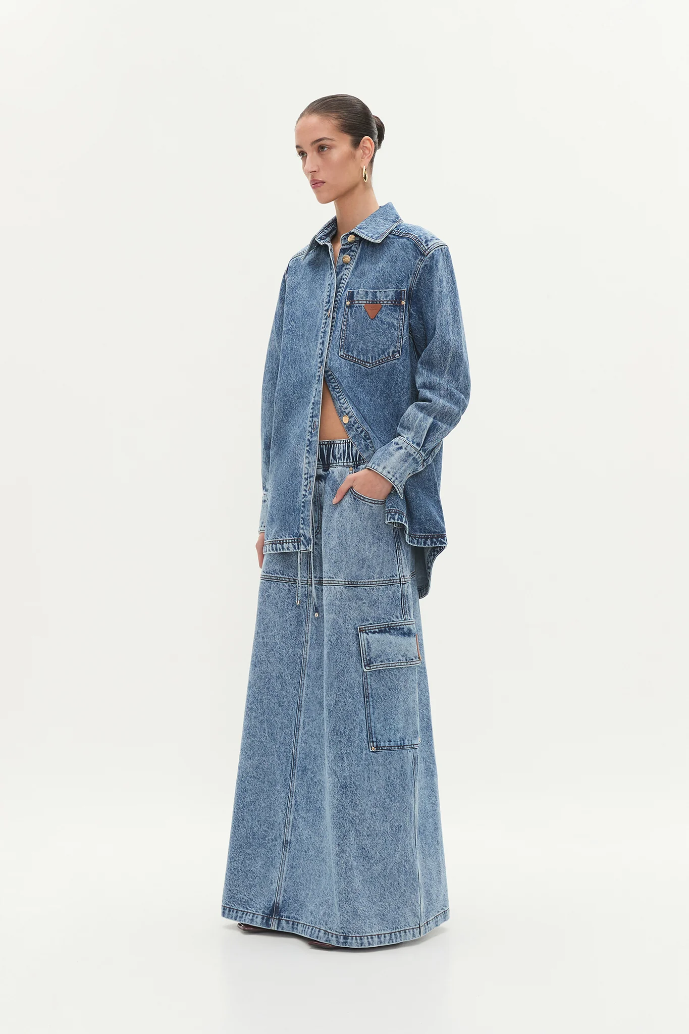 Blues Denim Maxi Skirt - Image 3