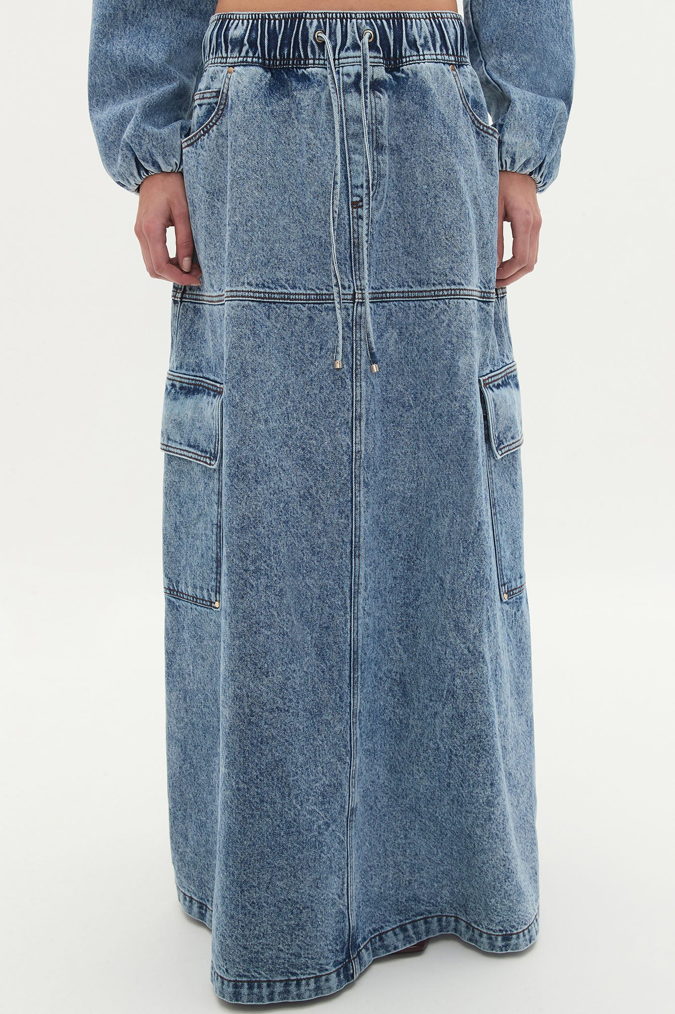 Blues Denim Maxi Skirt - Image 4