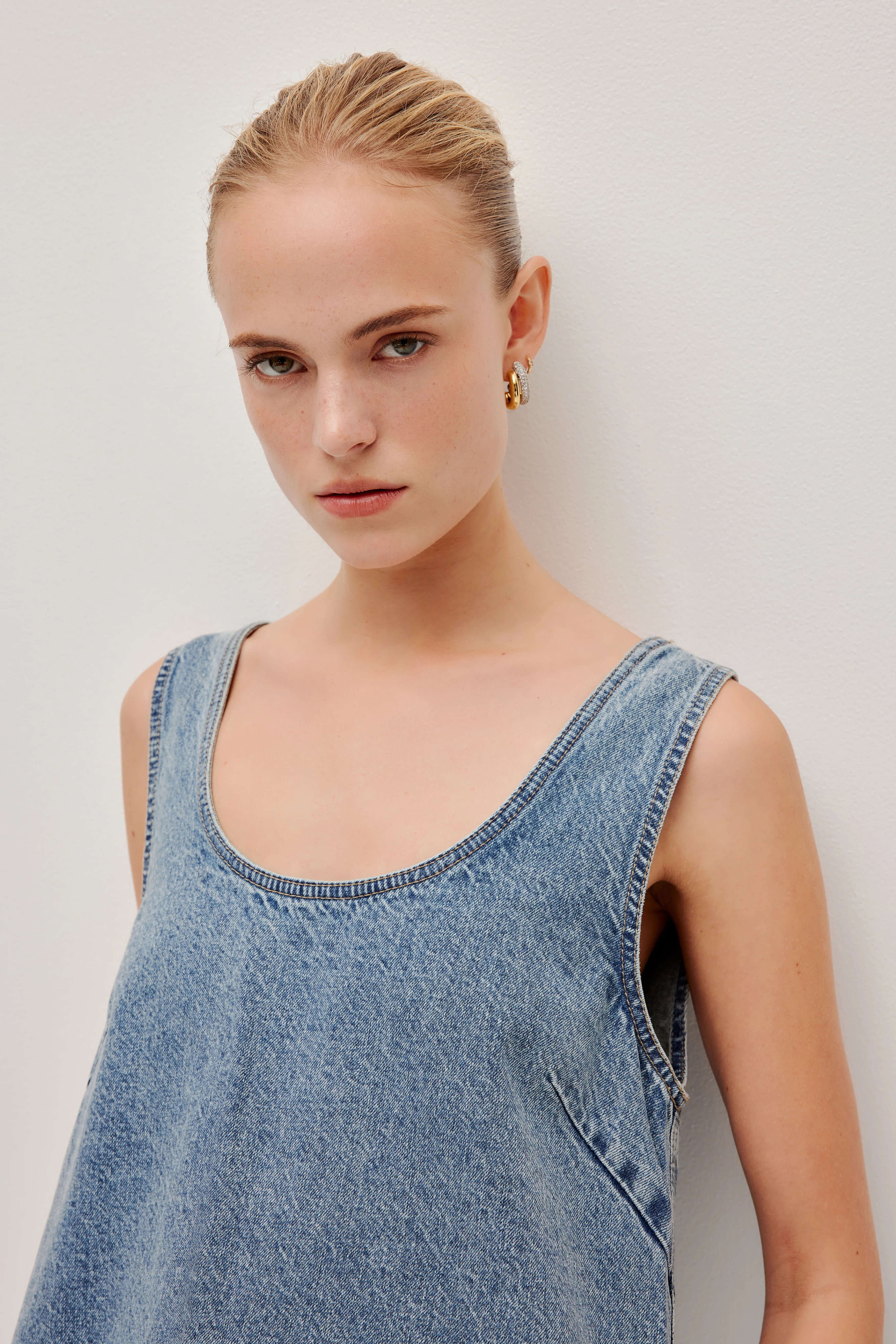 Blues Denim Mini Dress - Image 12
