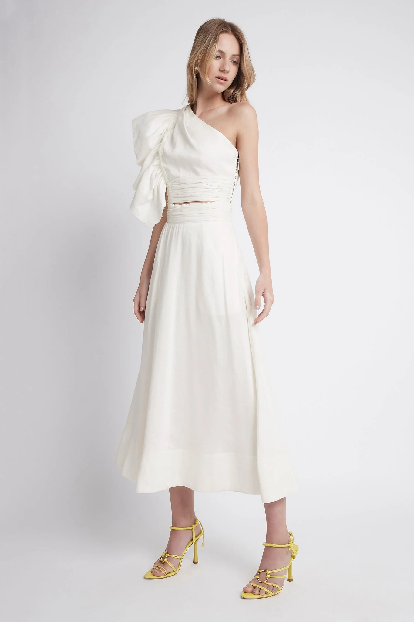 Bonjour Ruched Waist Midi Skirt - Image 3