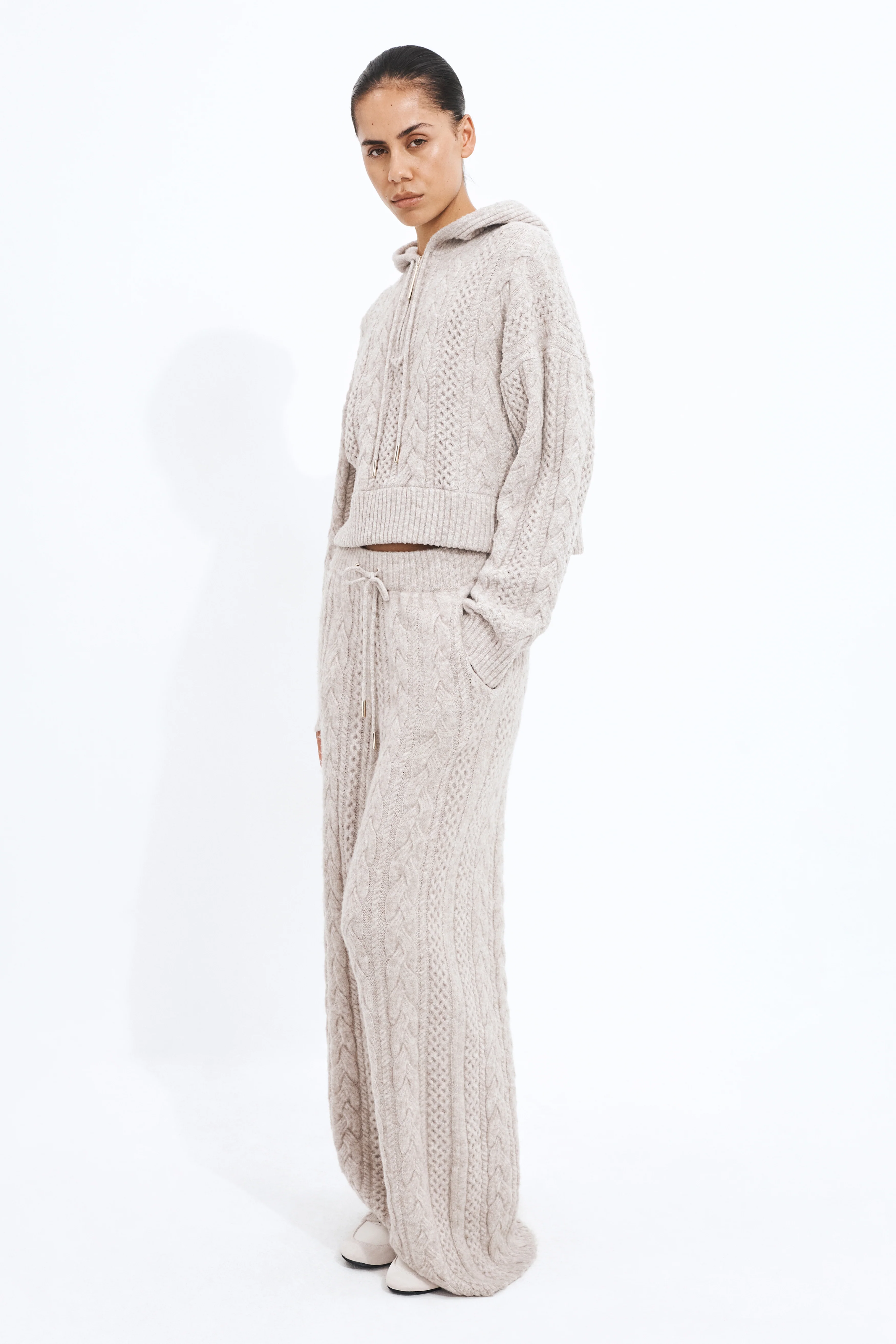 Cable Knit Hoodie - Image 3