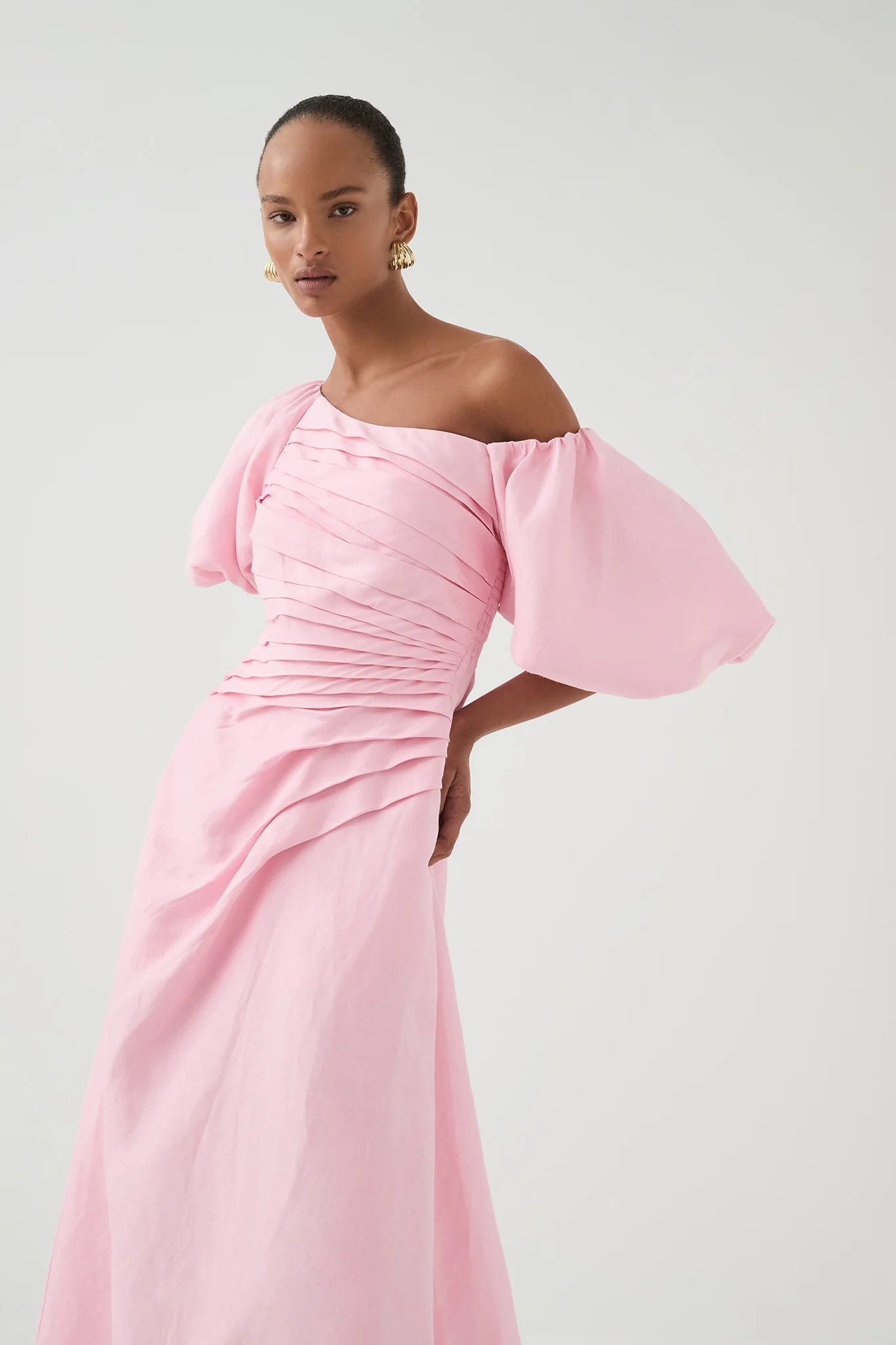 Cadence Ruched Midi Dress - Image 5