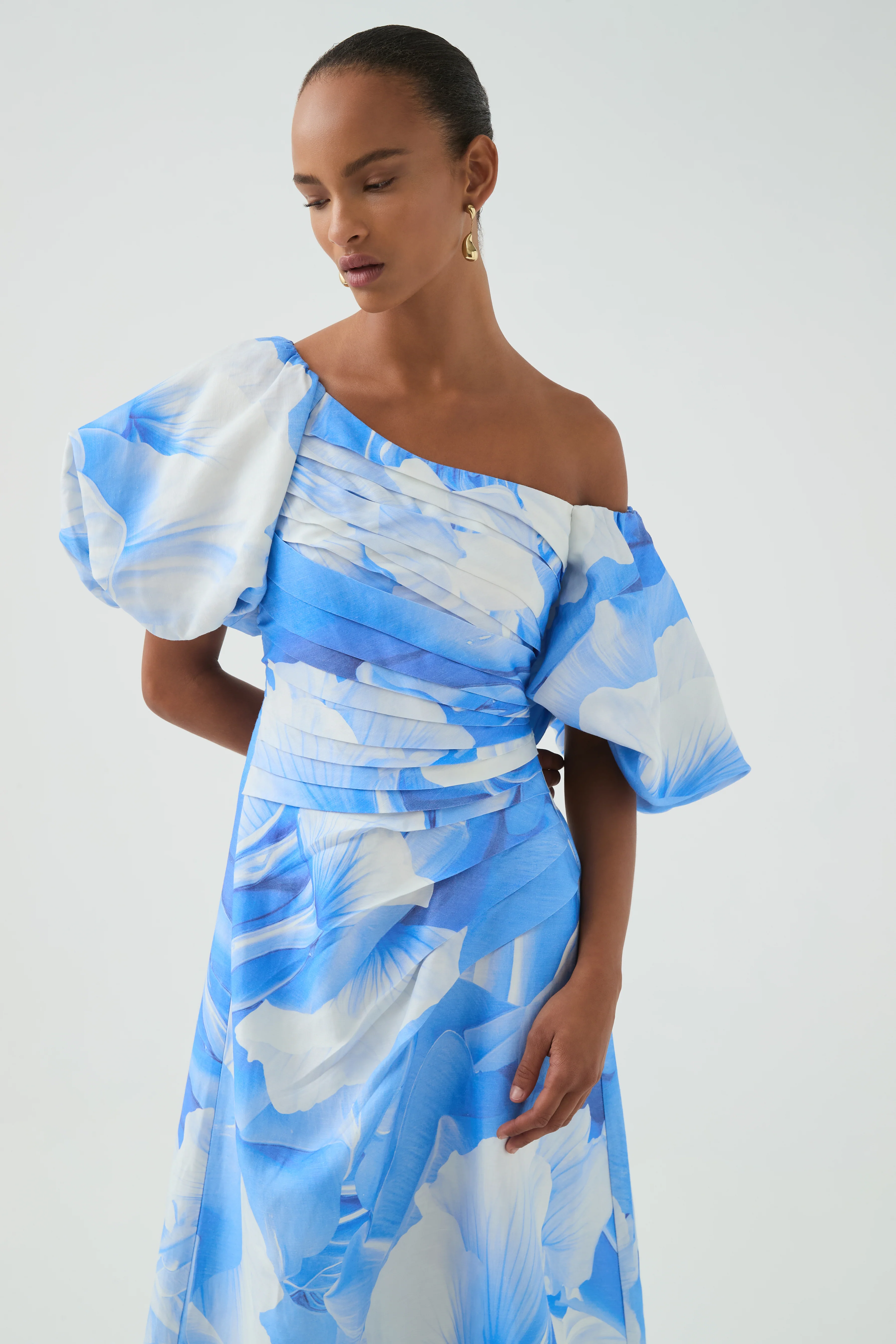 Cadence Ruched Midi Dress - Image 5