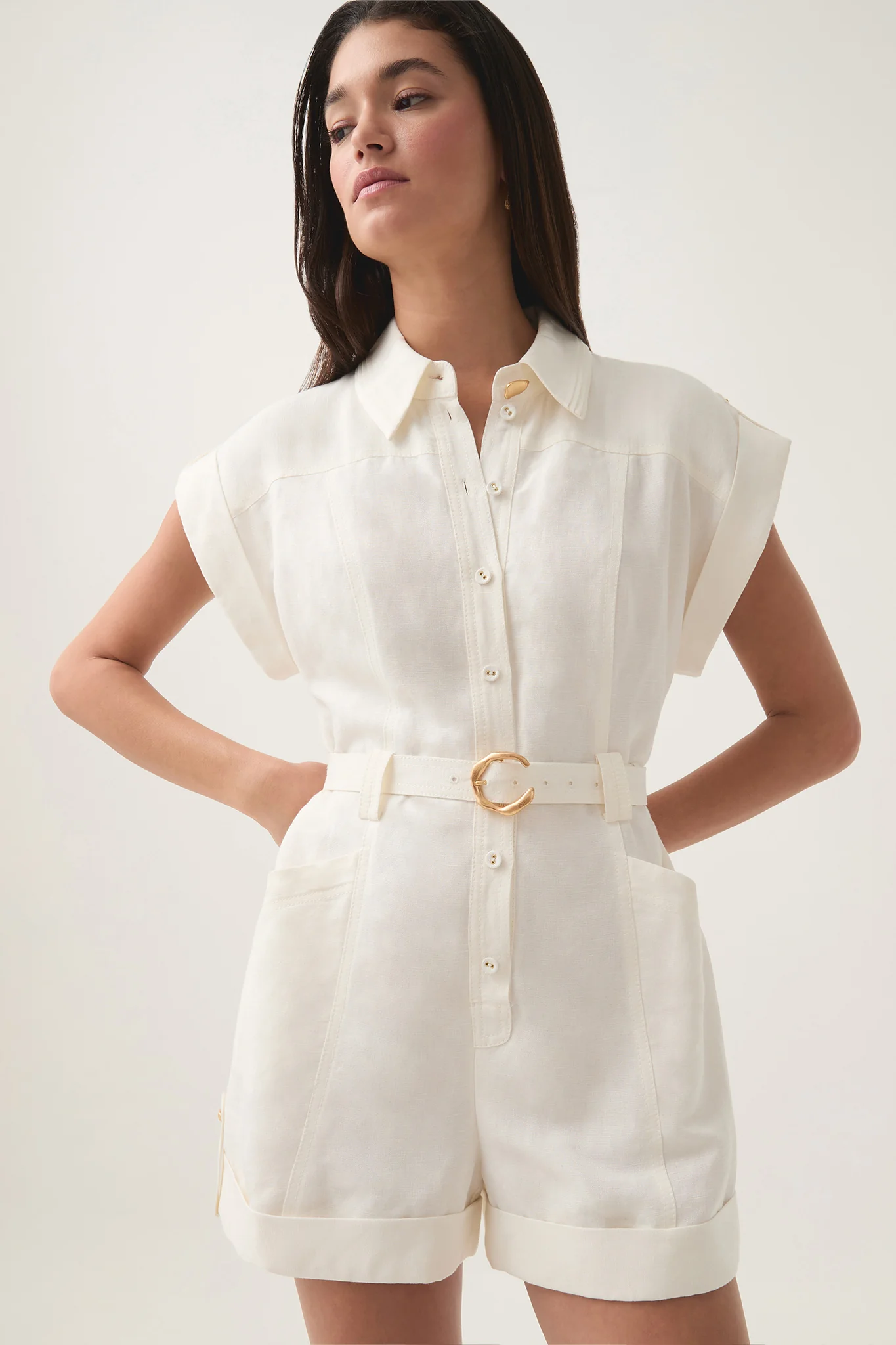 Calista Linen Playsuit - Image 4