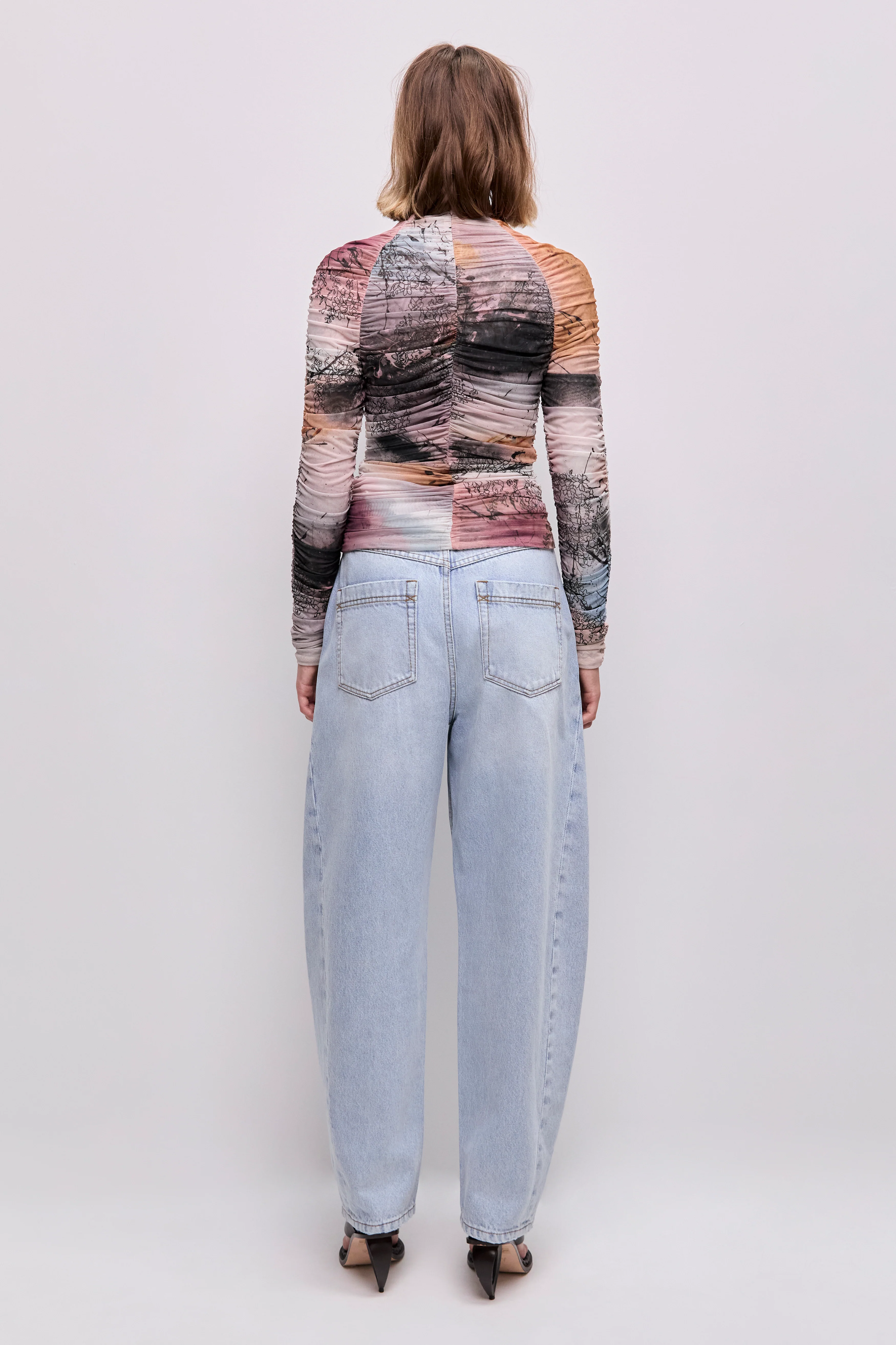 Carline Gathered Mesh Top - Image 7