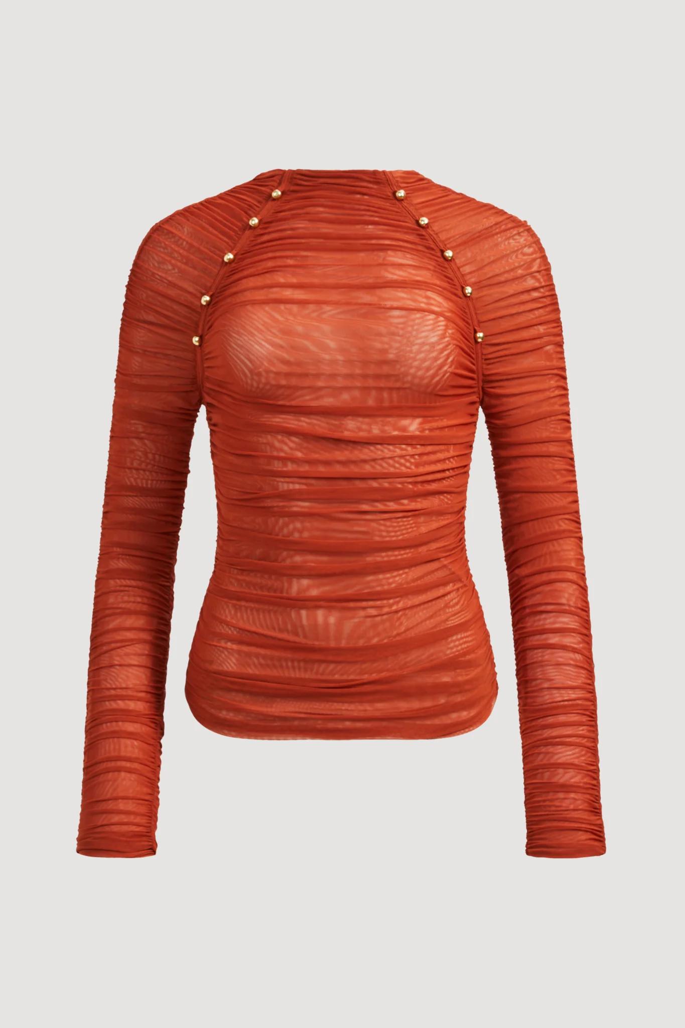 Carline Gathered Mesh Top - Image 2