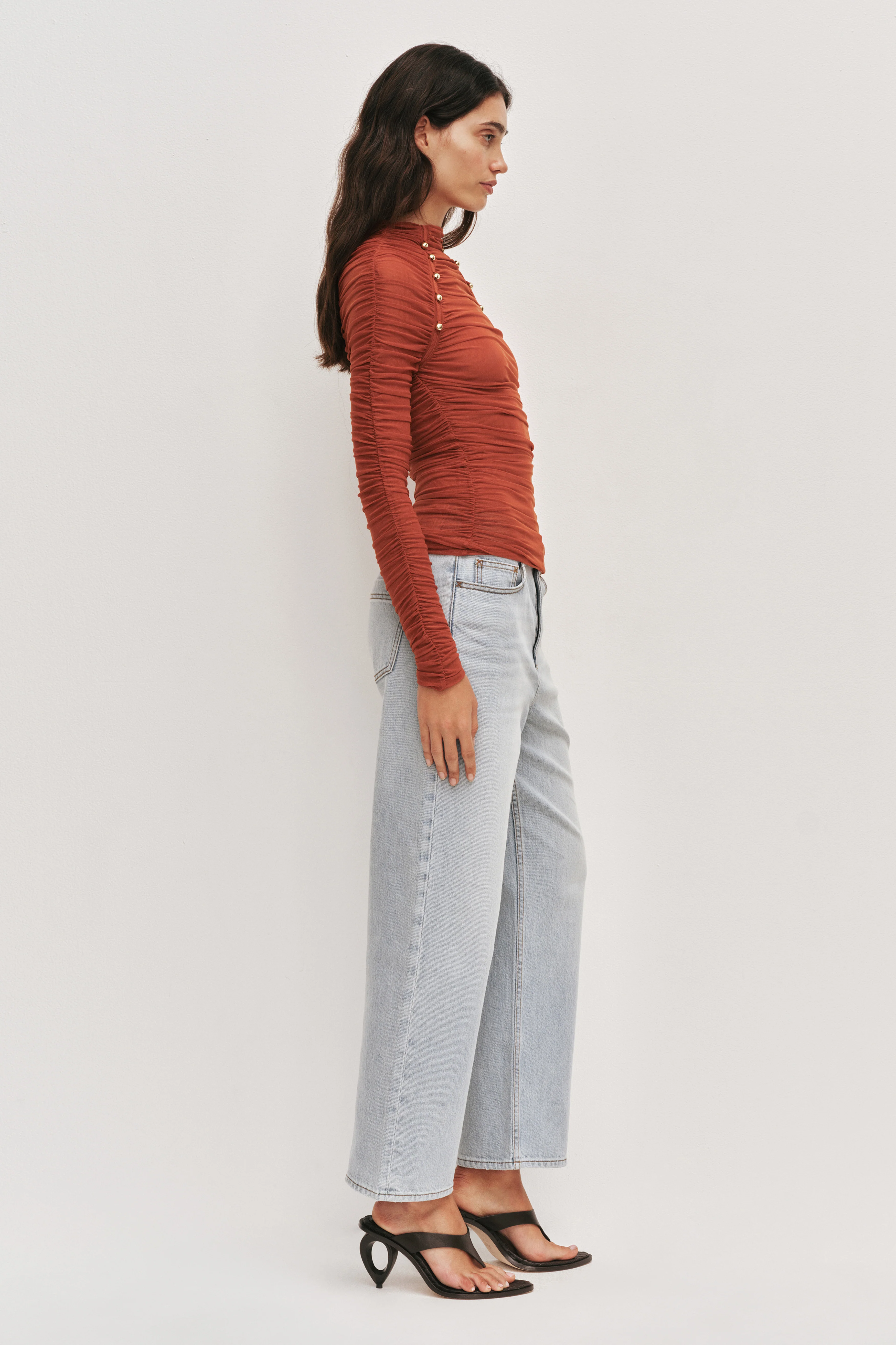 Carline Gathered Mesh Top - Image 5