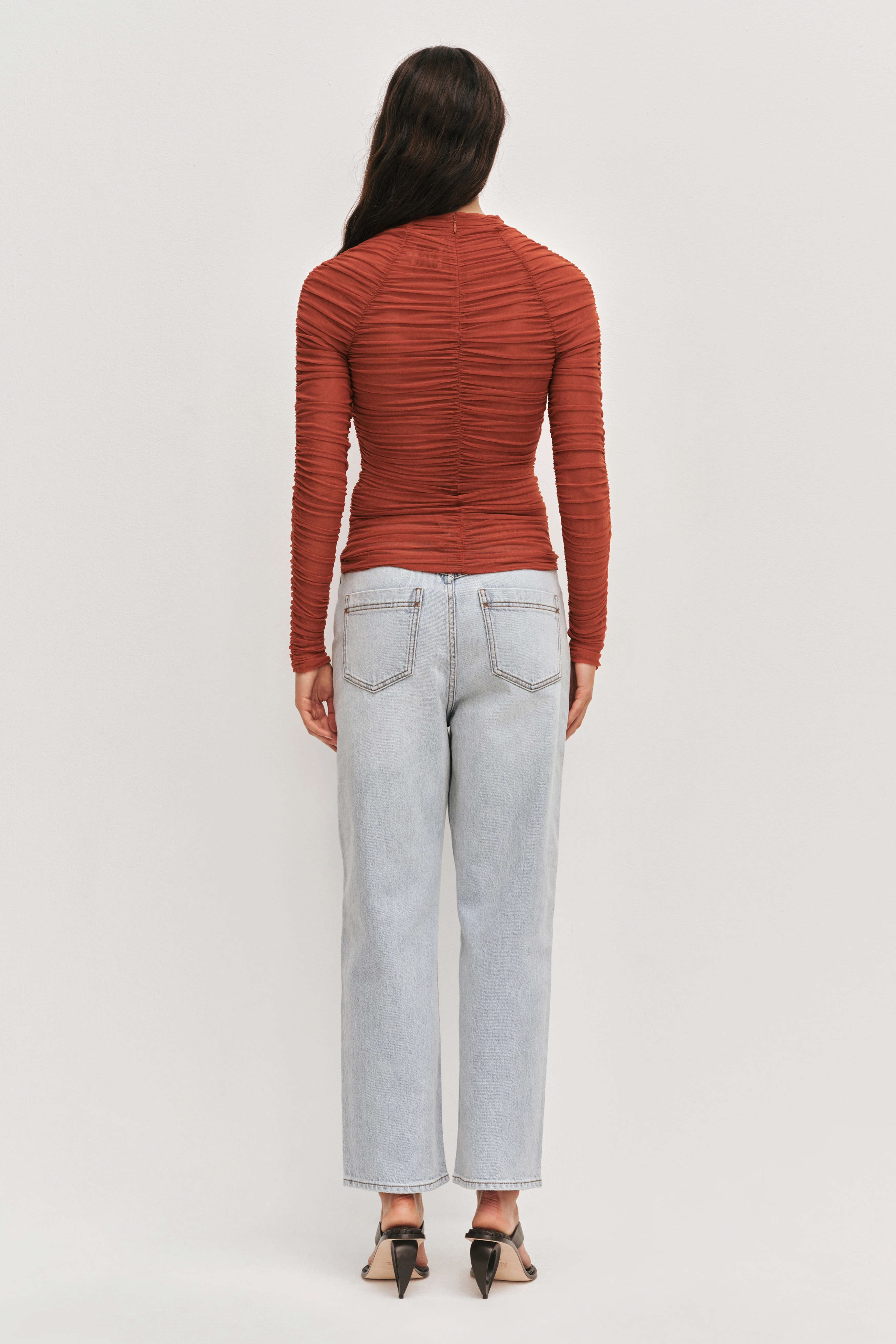 Carline Gathered Mesh Top - Image 6