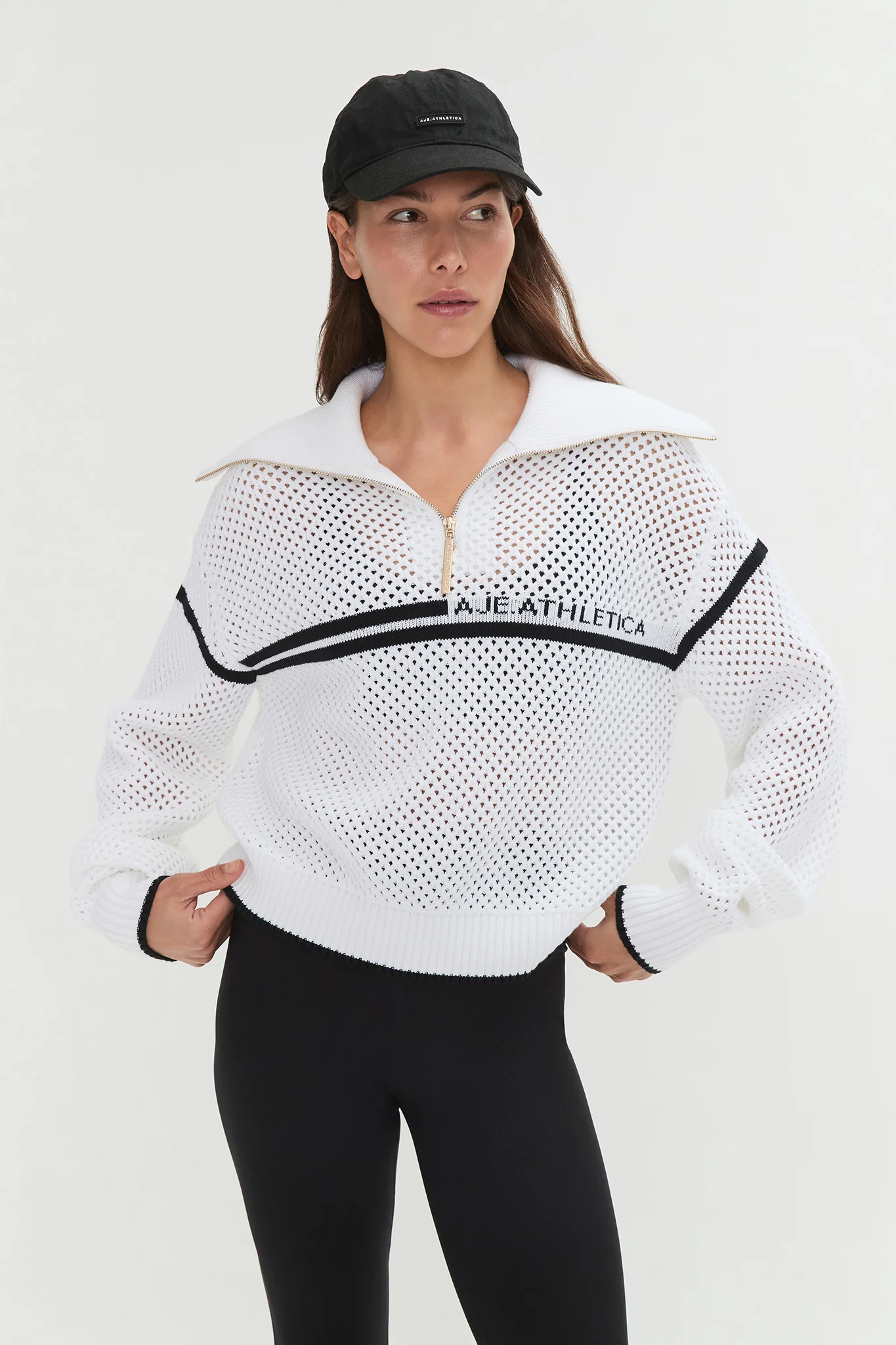 Contrast Zip Knit Jumper 414 - Image 4