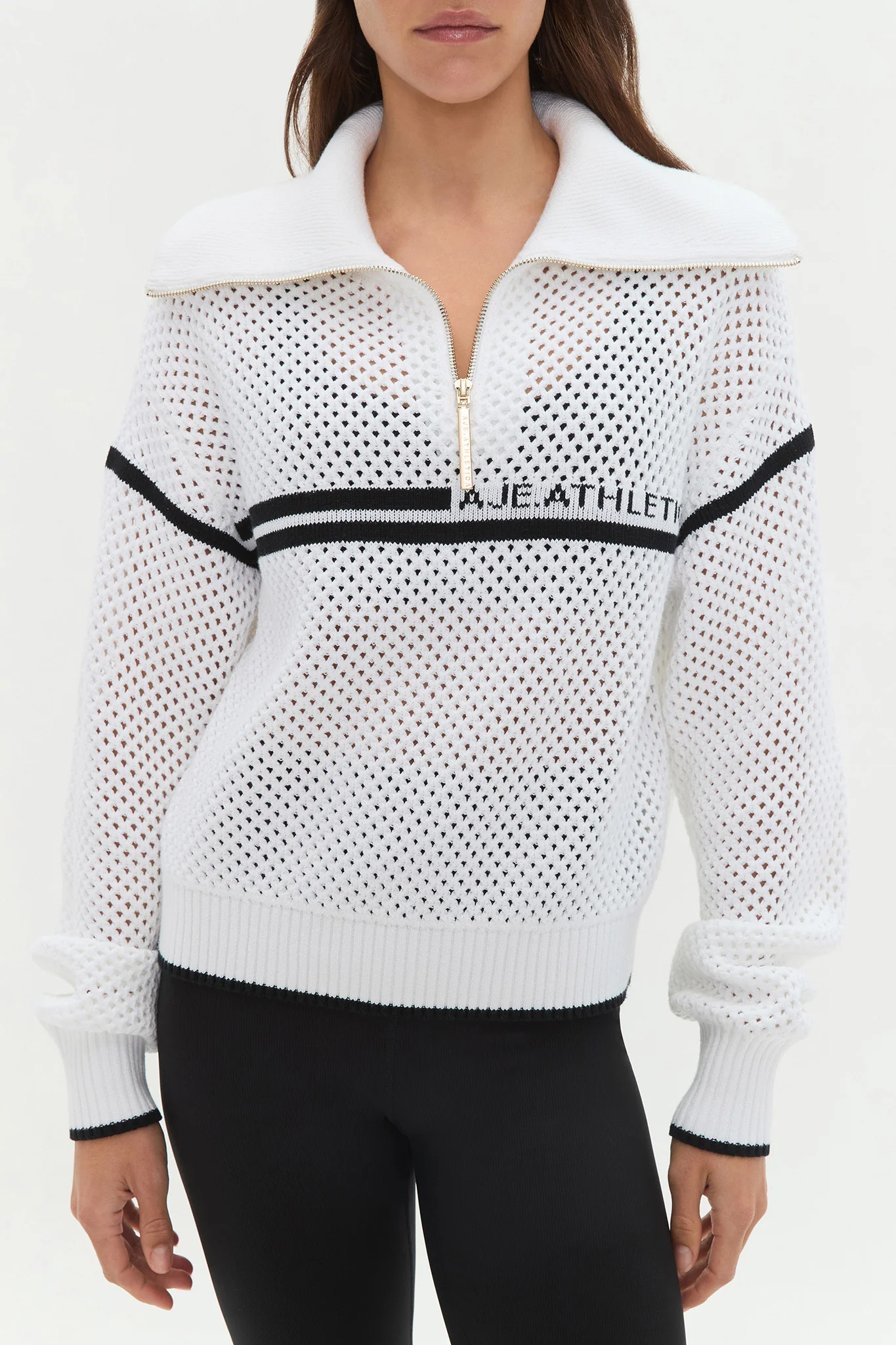 Contrast Zip Knit Jumper 414 - Image 5