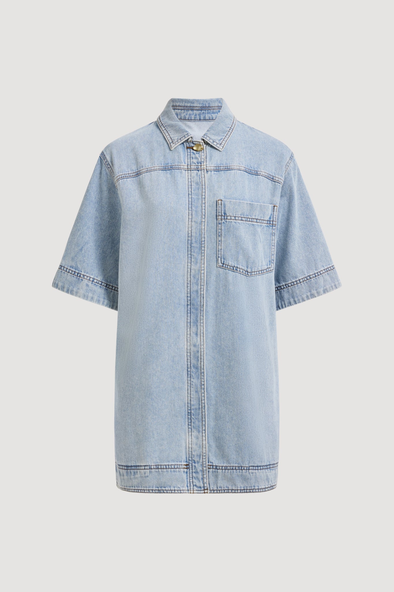 Corrie Denim Mini Tunic Dress - Image 2