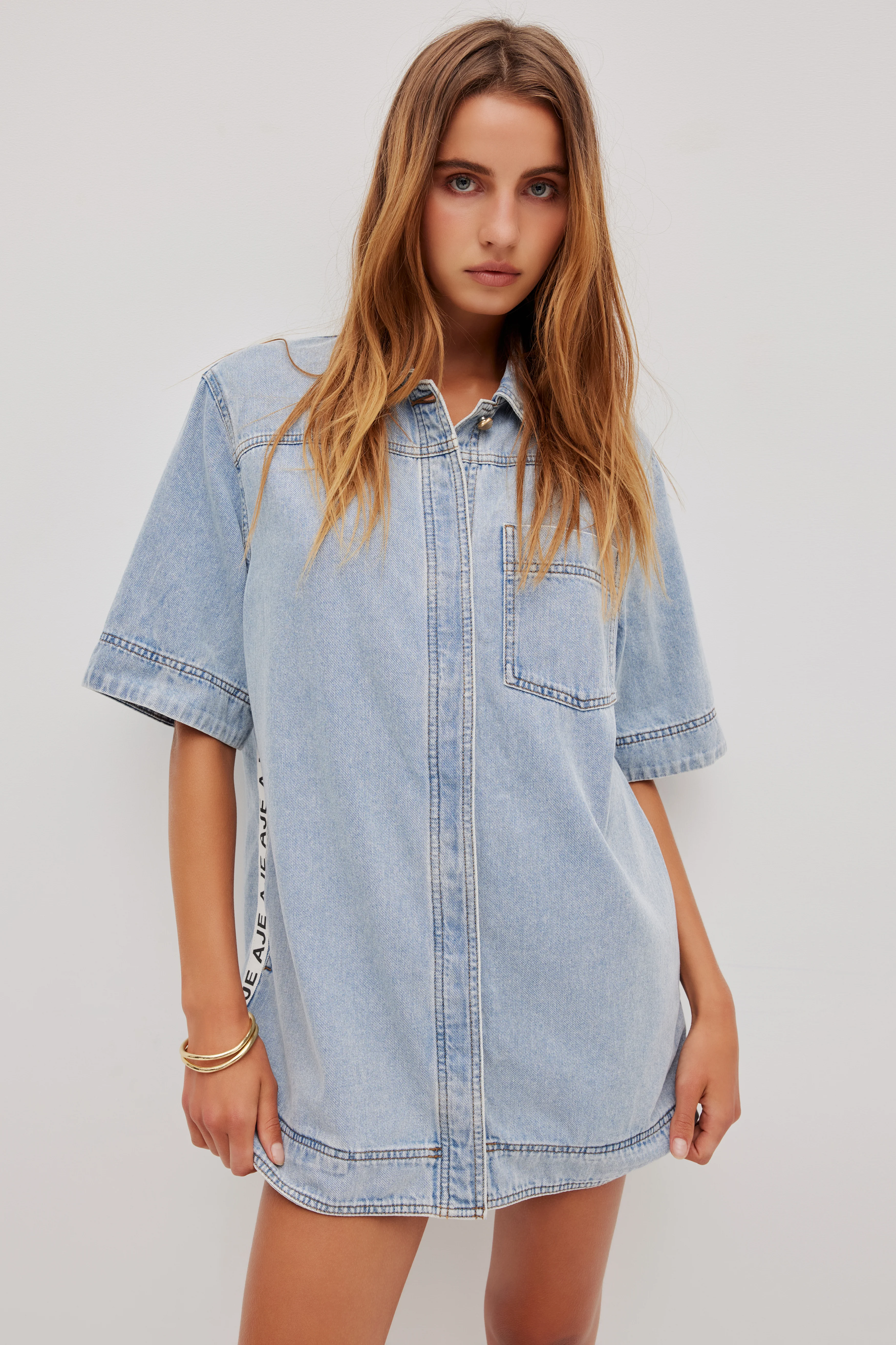 Corrie Denim Mini Tunic Dress - Image 3