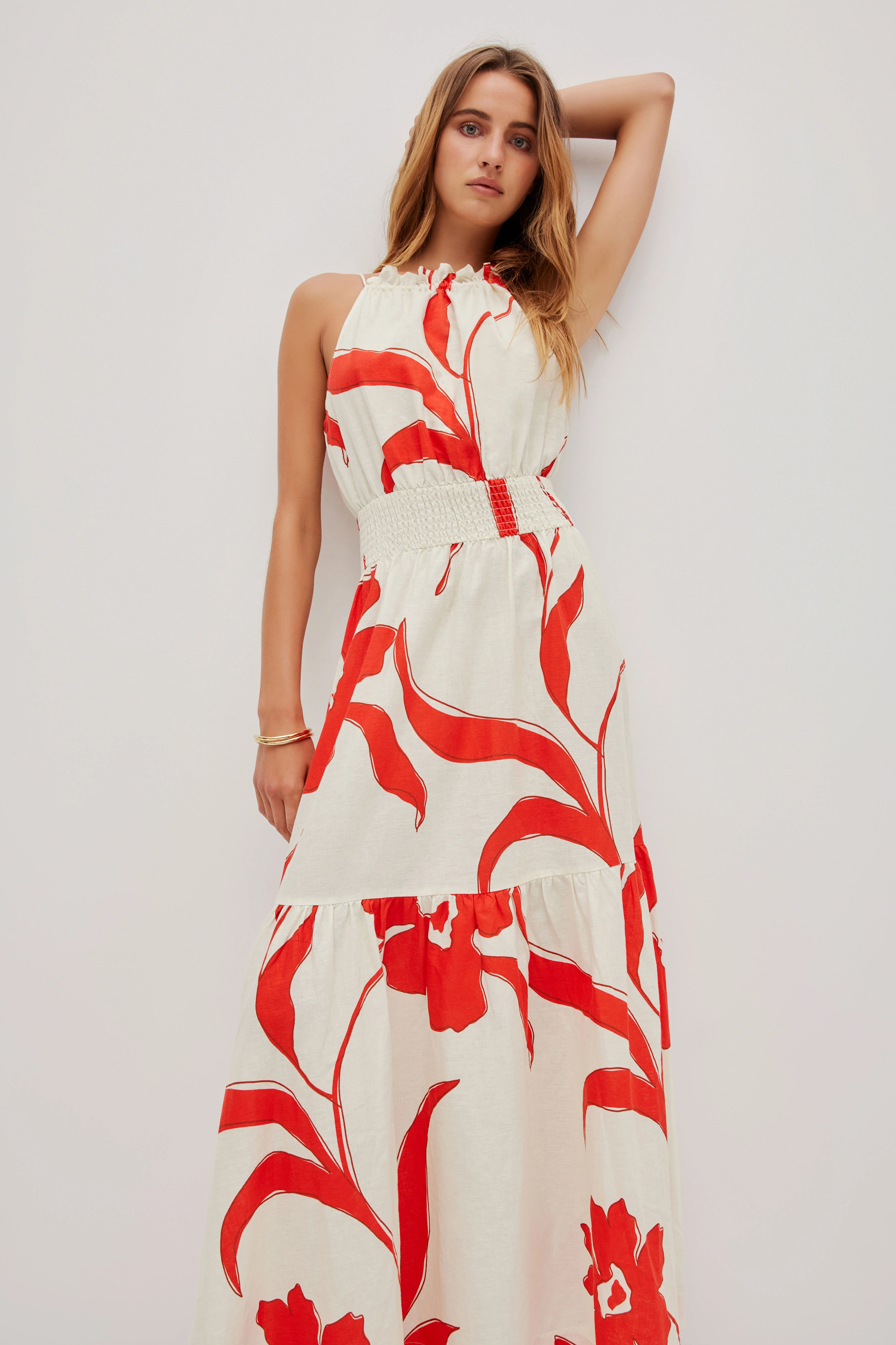 Elara Gathered Maxi Dress - Image 3
