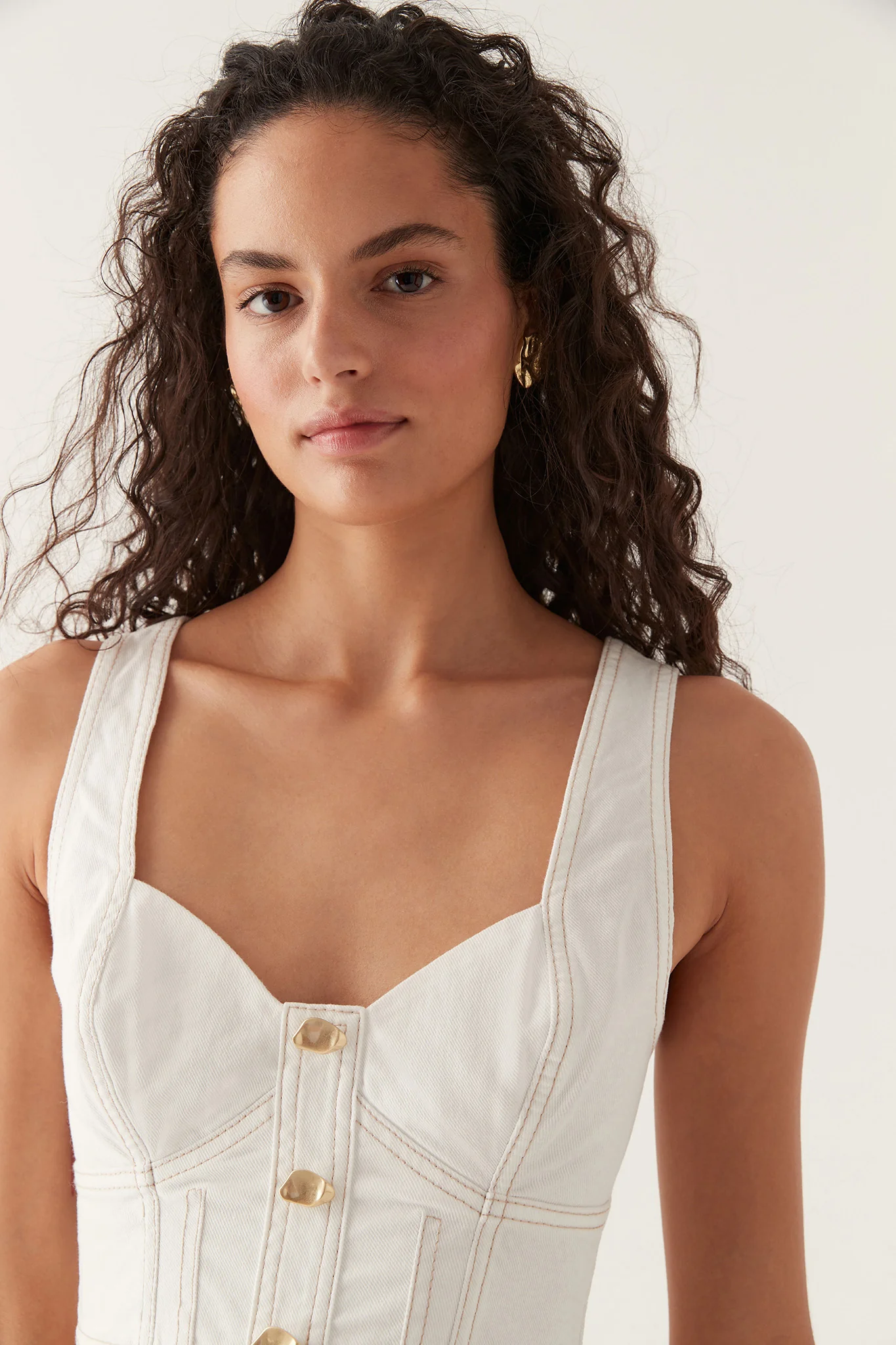 Elena Denim Cropped Bustier - Image 4