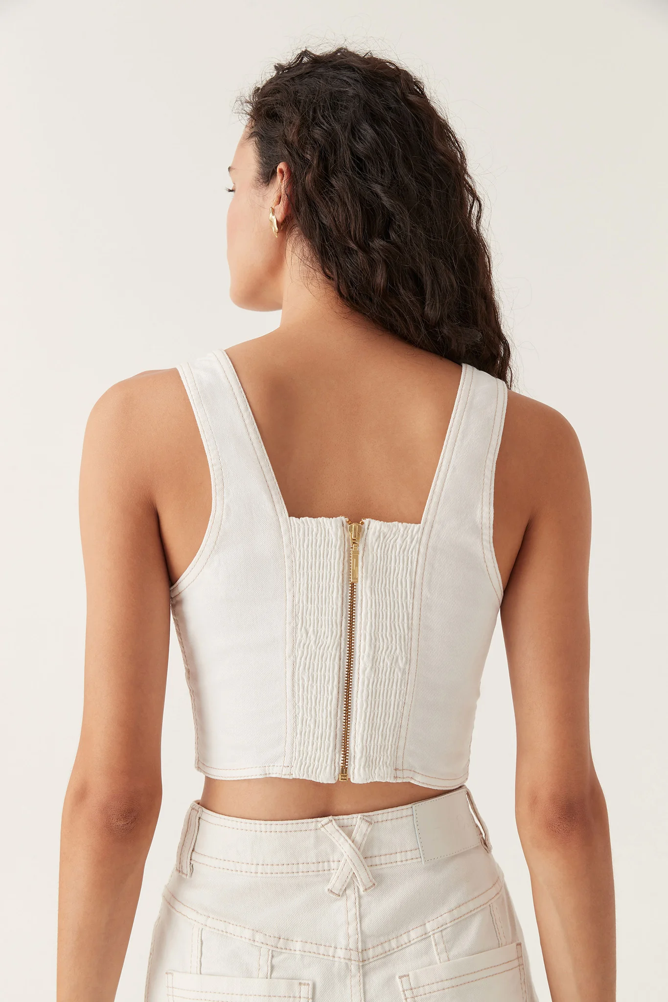 Elena Denim Cropped Bustier - Image 6