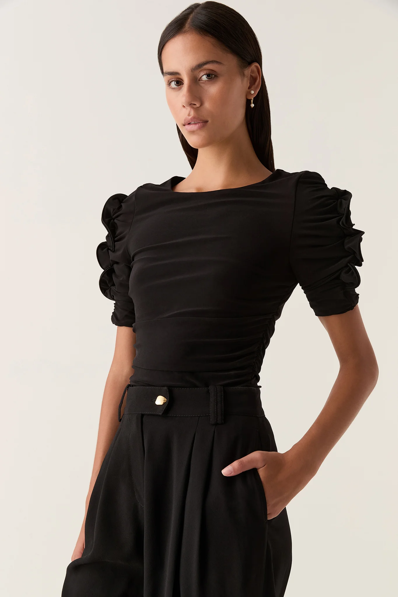 Elixir Gathered Jersey Top - Image 5