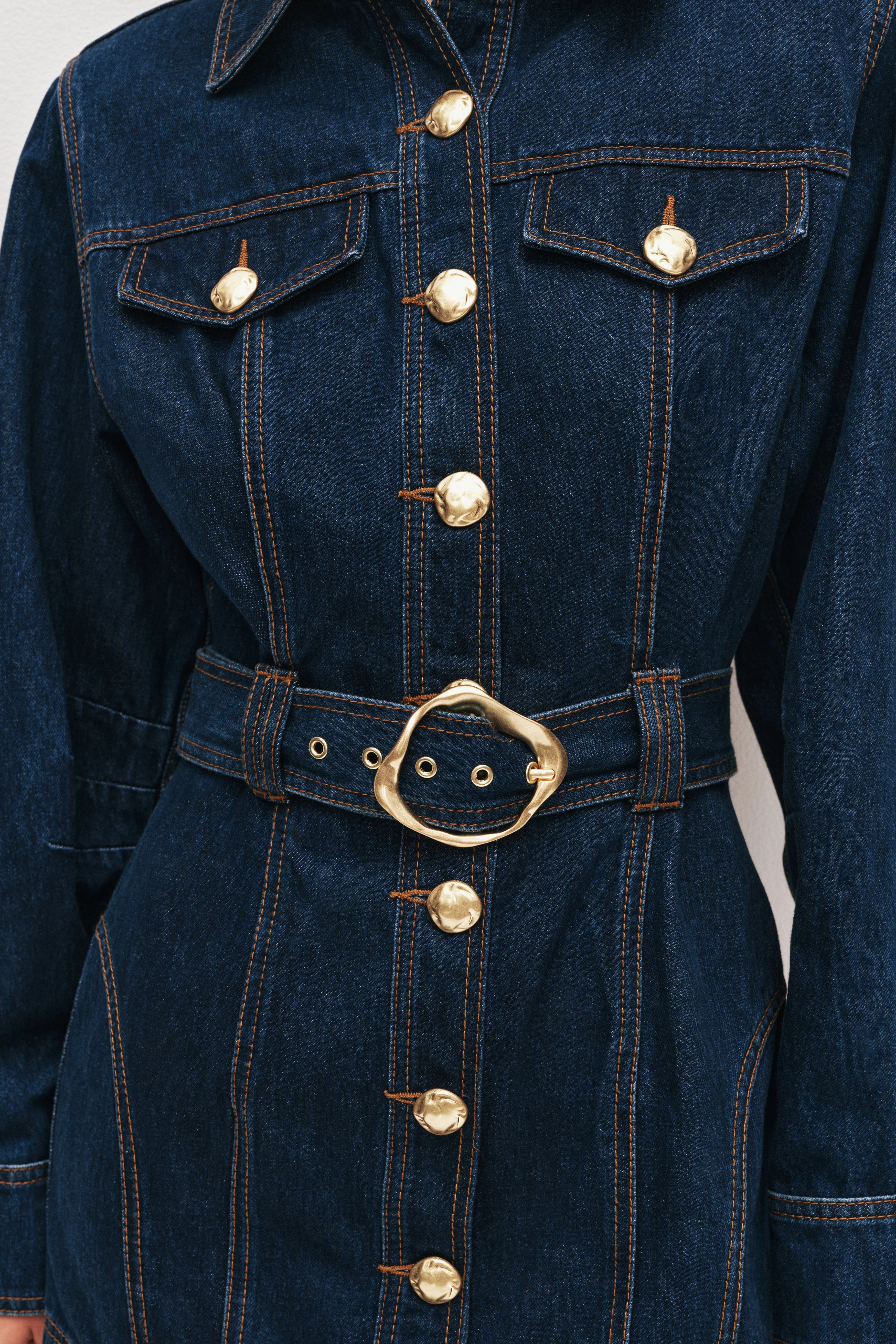 Elodi Denim Mini Dress - Image 4