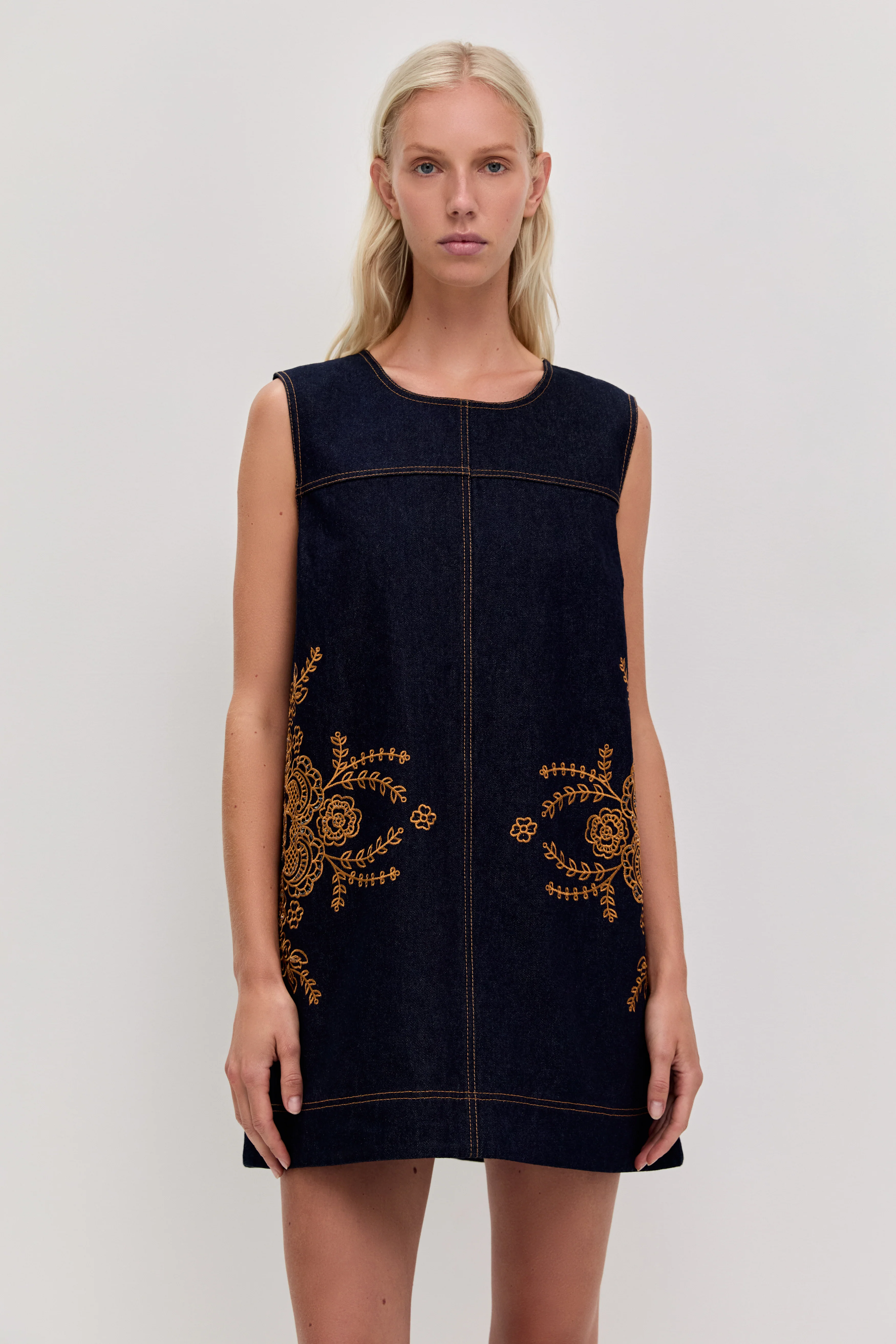 Elora Denim Mini Dress - Image 3