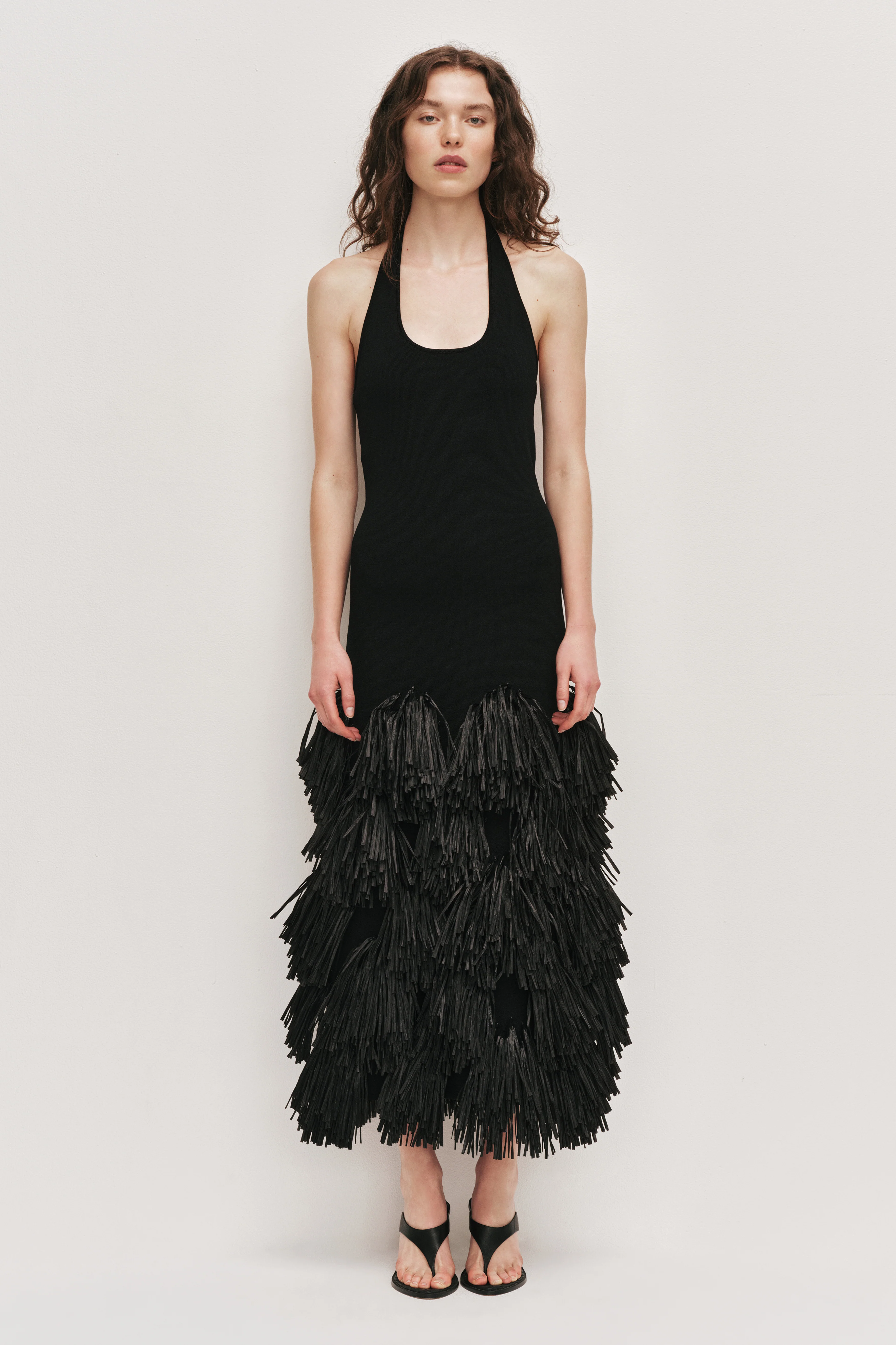 Elva Raffia Knit Midi Dress