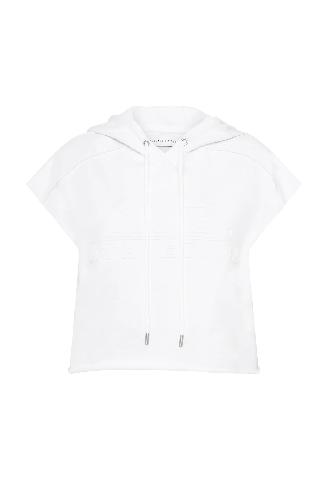 Embossed Classic Short Sleeve Cropped Hoodie 402 - Image 2