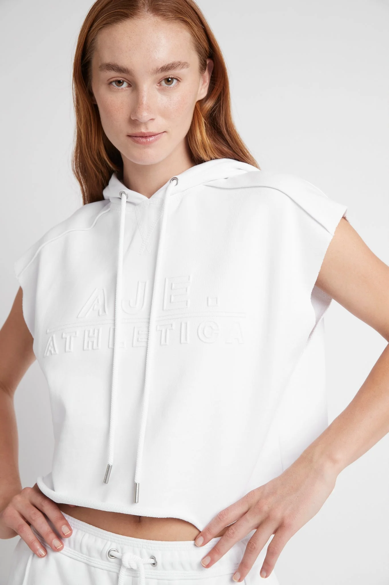 Embossed Classic Short Sleeve Cropped Hoodie 402 - Image 4